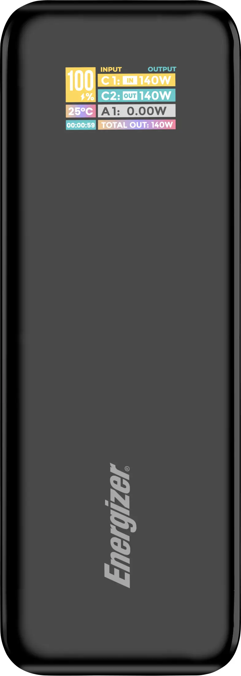 Energizer Ultimate powerbanka Li-Pol, 27000 mAh, USB PD 3.1, USB-A, USB-C®, černá, Indikátor stavu