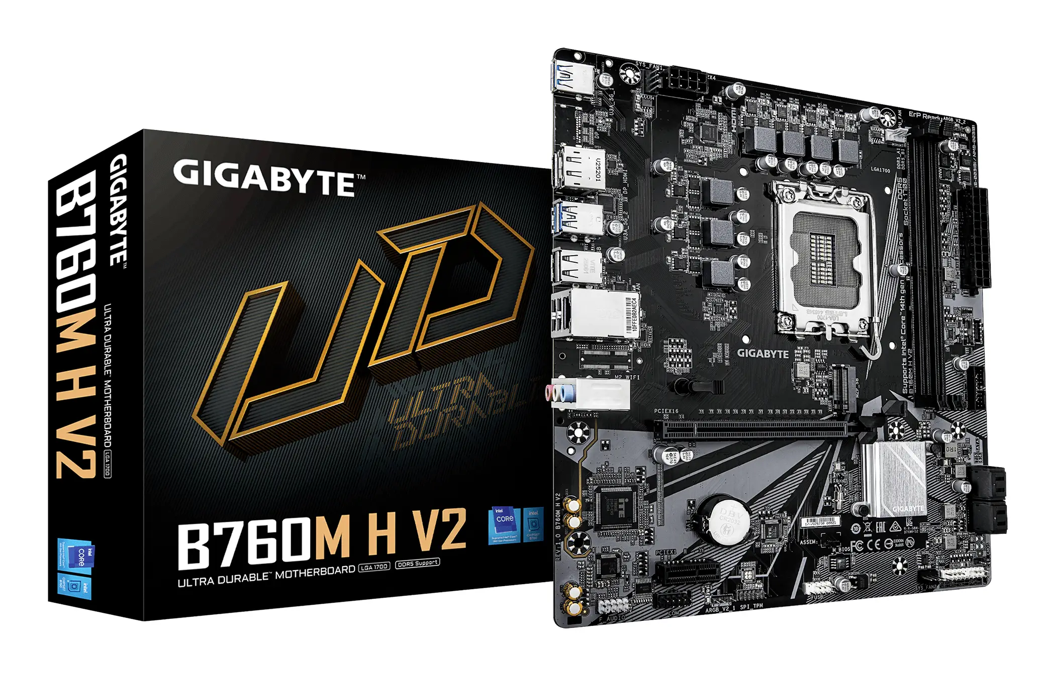 Gigabyte Gigabyte GA-B760M H V2 (1700) (D) Základní deska Socket (PC) #####Intel® 1700 Tvarový faktor ATX Gigabyte Gigabyte GA-B760M H V2 (1700) (D) Základní deska Socket (PC) #####Intel® 1700 Tvarový faktor ATX