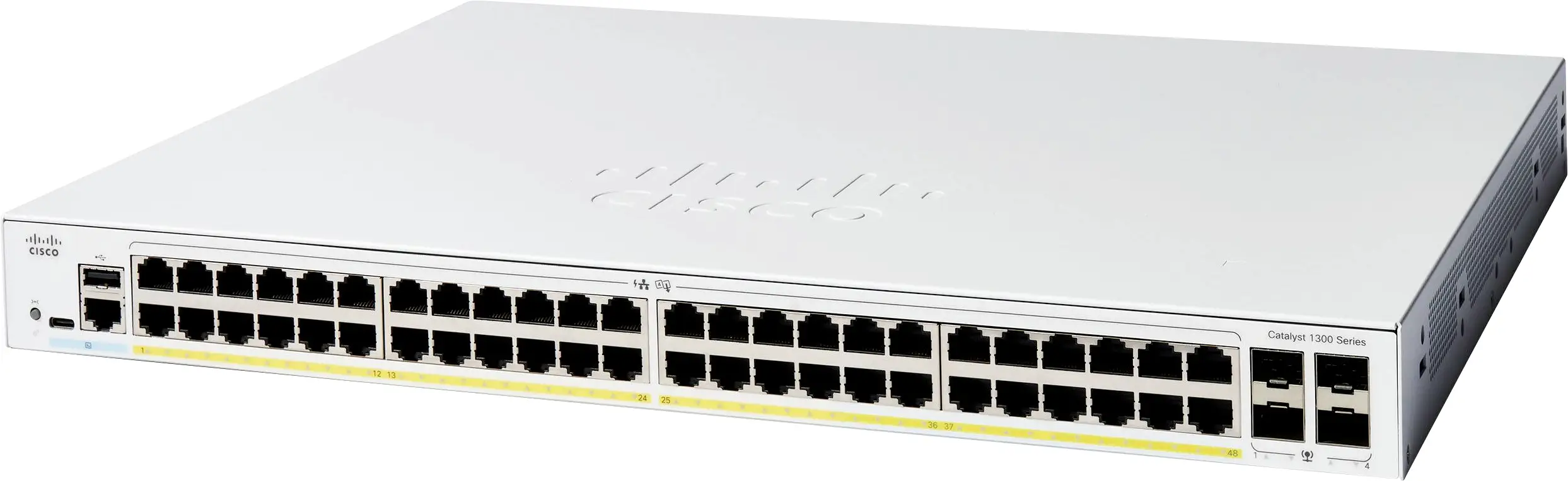 Cisco C1300-48P-4G CISCO Catalyst 1300 48-port GE PoE 4x1G síťový switch 104 Gbit/s funkce PoE Cisco C1300-48P-4G CISCO Catalyst 1300 48-port GE PoE 4x1G síťový switch 104 Gbit/s funkce PoE