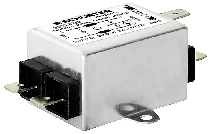Schurter, 5500.2100 síťový filtr, 250 V, 6 A, 0.8 mH Schurter, 5500.2100 síťový filtr, 250 V, 6 A, 0.8 mH