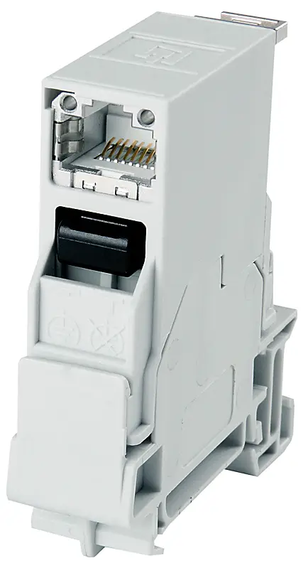 Telegärtner 100007435 100007435 STX konektor na DIN lištu RJ45 šedá Telegärtner 100007435 100007435 STX konektor na DIN lištu RJ45 šedá