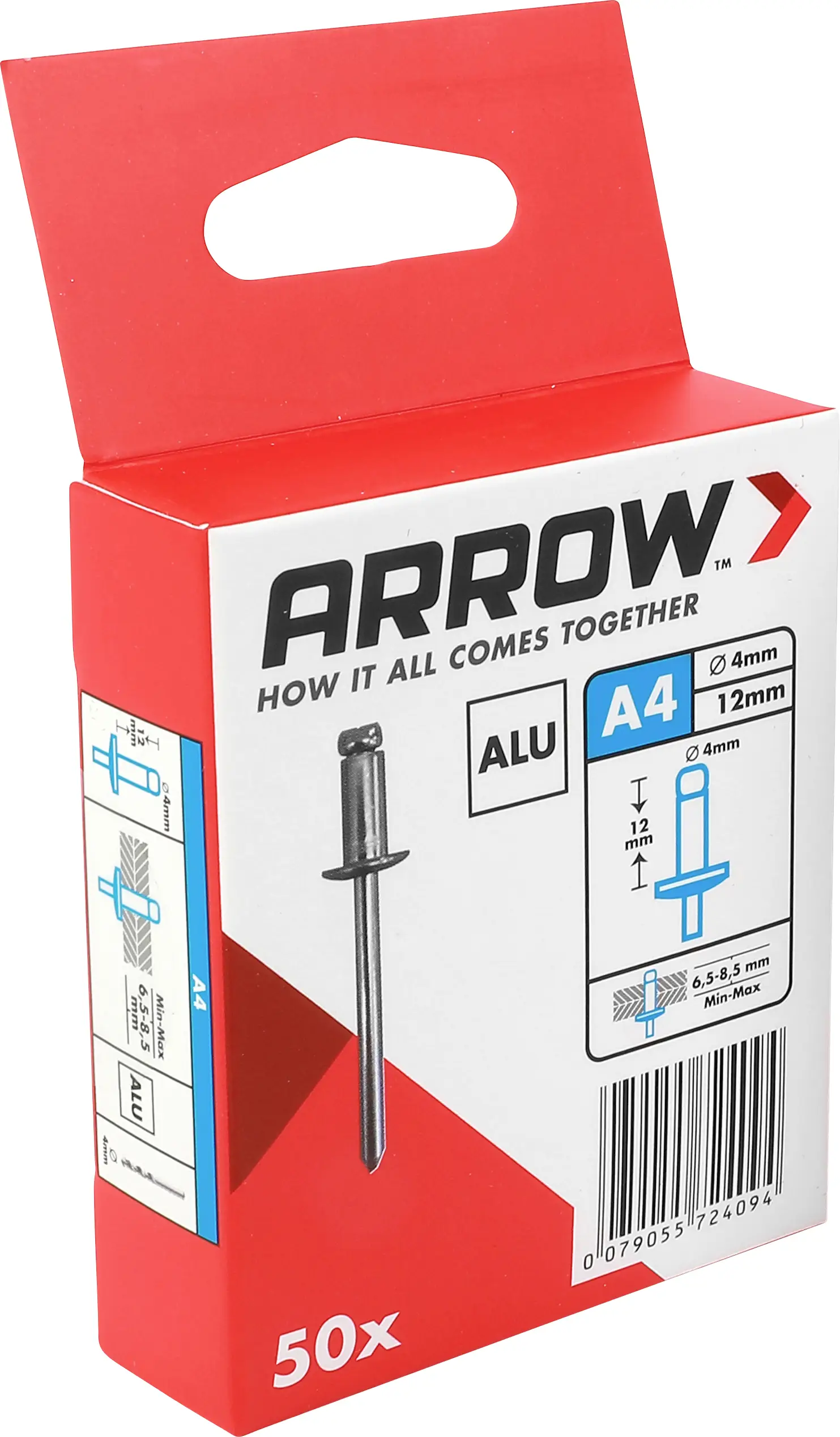 Arrow Tool Group 724094 slepý nýt (Ø x d) 4 mm x 12 mm hliník hliník RA 4 X 12 ALU 50ST 50 ks Arrow Tool Group 724094 slepý nýt (Ø x d) 4 mm x 12 mm hliník hliník RA 4 X 12 ALU 50ST 50 ks