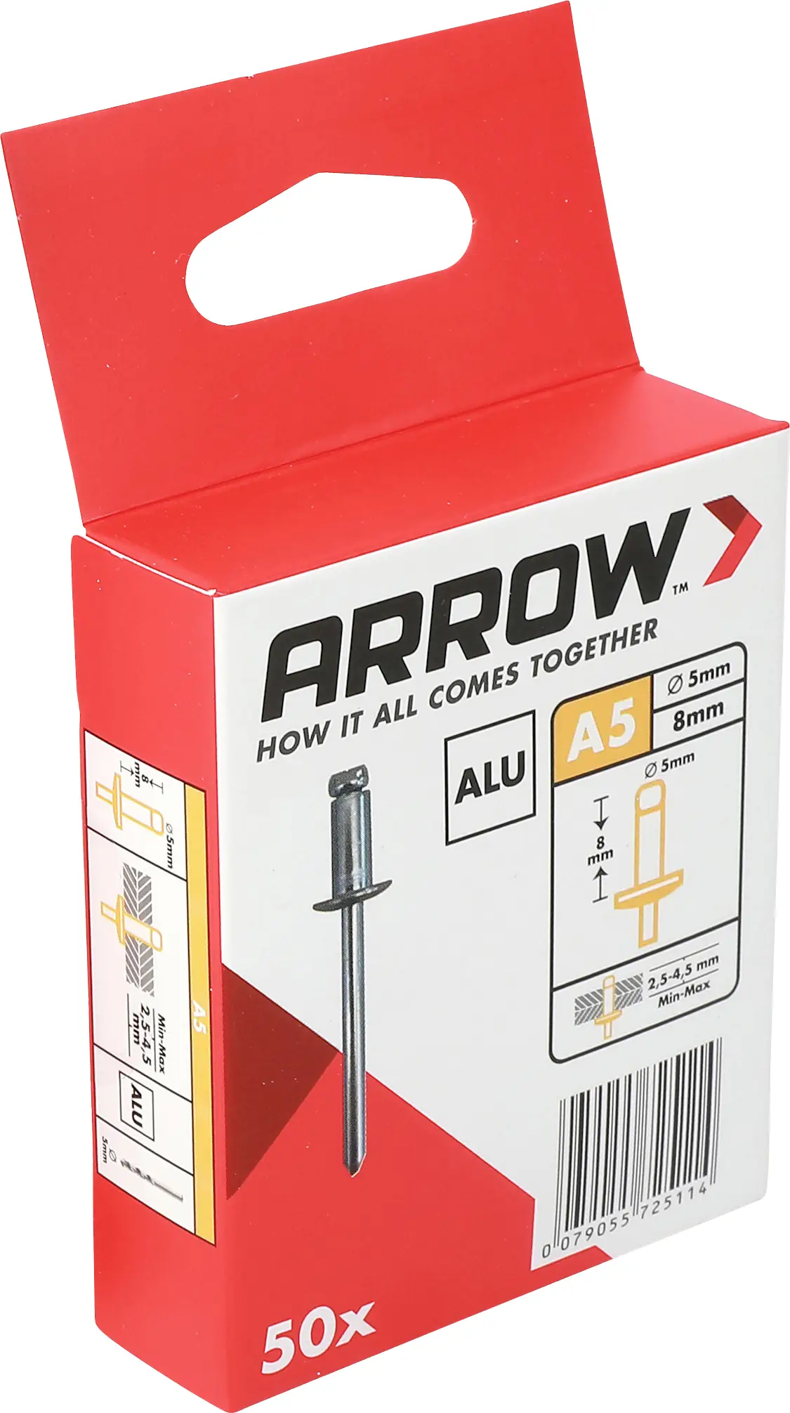 Arrow Tool Group 725114 slepý nýt (Ø x d) 5 mm x 8 mm hliník hliník hliník RA 5 X 8 ALU 50ST 50 ks Arrow Tool Group 725114 slepý nýt (Ø x d) 5 mm x 8 mm hliník hliník hliník RA 5 X 8 ALU 50ST 50 ks
