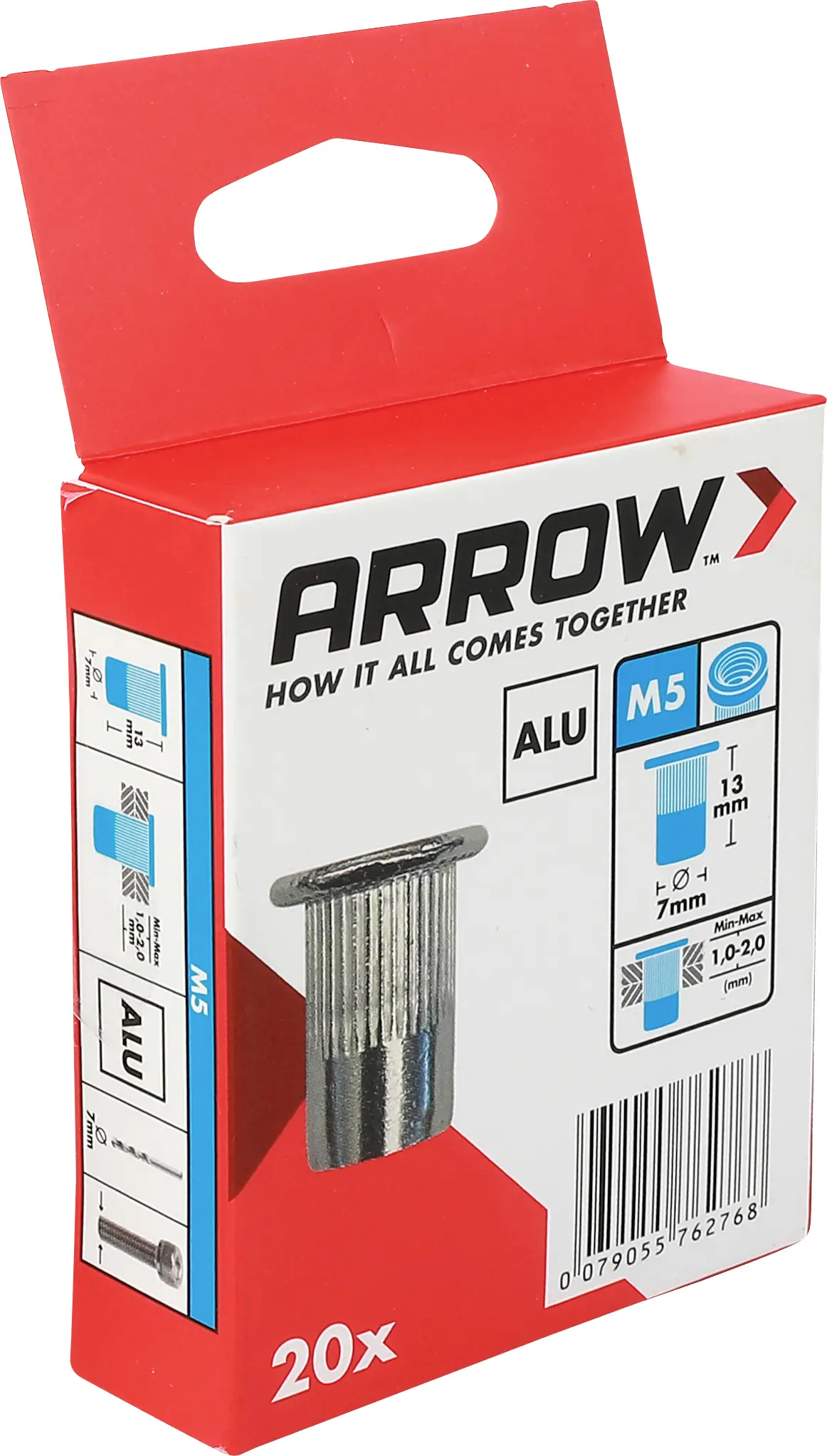 Arrow Tool Group 762768 slepá nýtovací matice (Ø x d) 7 mm x 13 mm M5 hliník hliník RN M5 7 x 13 ALU 20ST 20 ks Arrow Tool Group 762768 slepá nýtovací matice (Ø x d) 7 mm x 13 mm M5 hliník hliník RN M5 7 x 13 ALU 20ST 20 ks