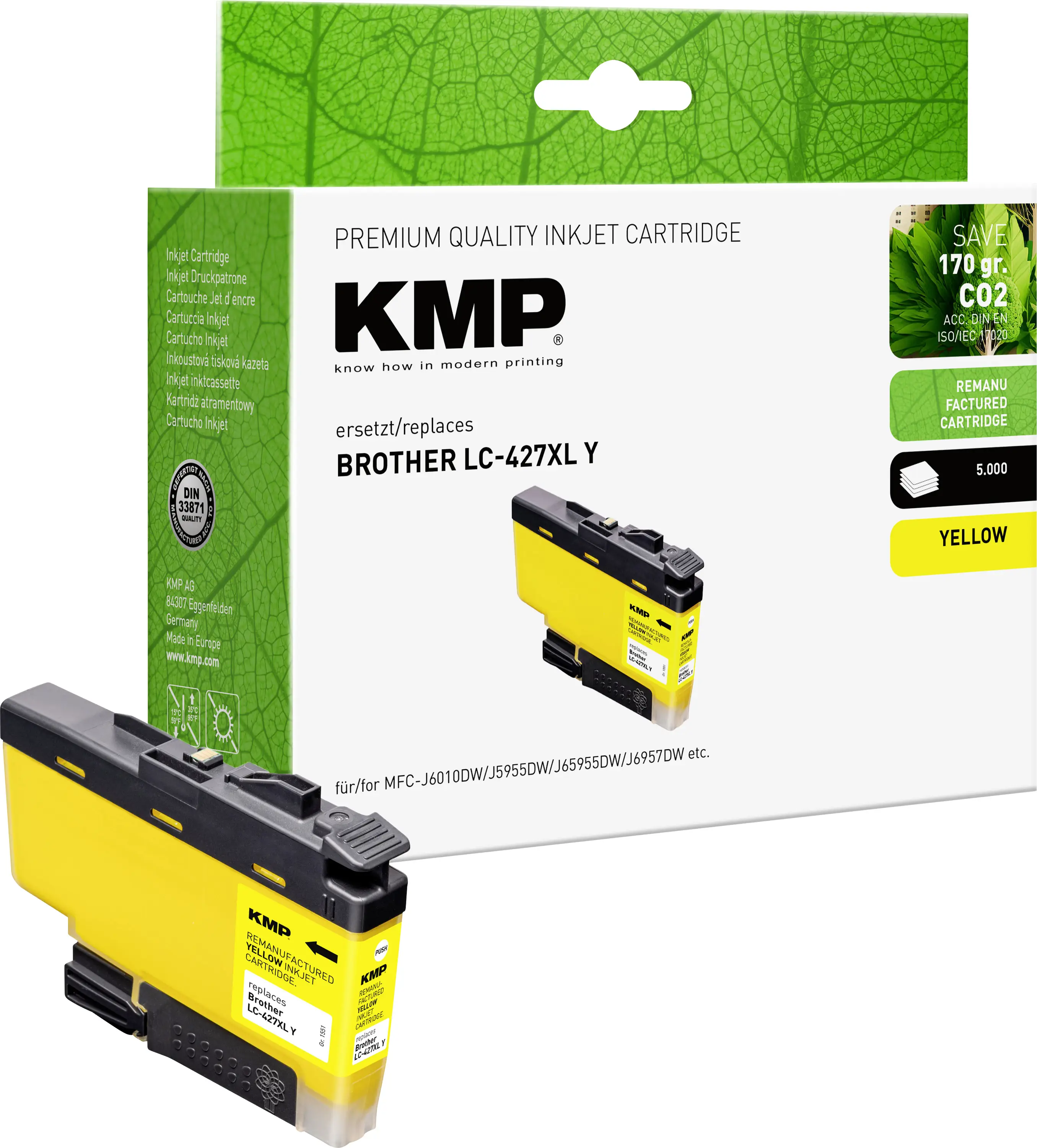 KMP Ink náhradní Brother LC427XLY kompatibilní žlutá 1551,4009 1551,4009 KMP Ink náhradní Brother LC427XLY kompatibilní žlutá 1551,4009 1551,4009