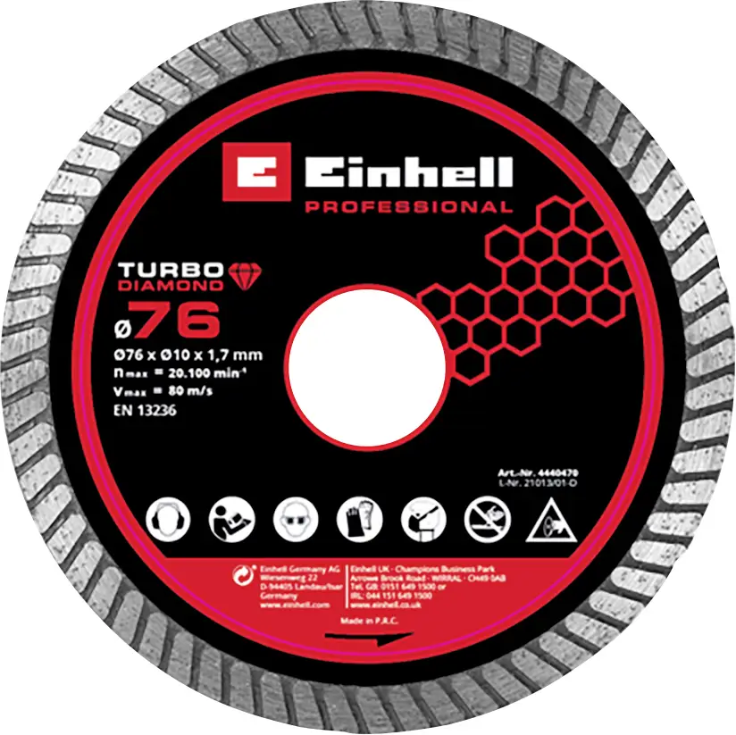 Diamantový řezací kotouč 76x1,7 Einhell 4440470 Diamantový řezací kotouč 76x1,7 Einhell 4440470