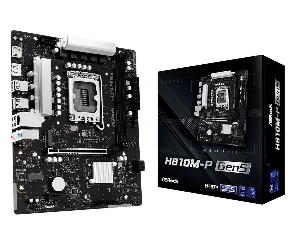 ASRock H810M-P Gen5 1851 mAT Základní deska Socket (PC) Intel® 1851 Tvarový faktor ATX