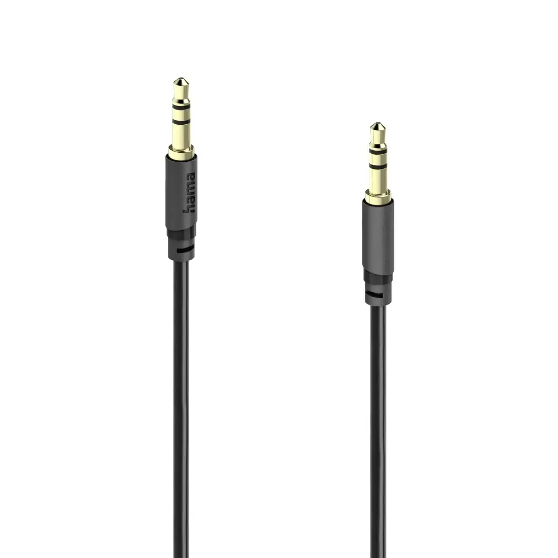 Hama 00202011 jack audio kabel [1x jack zástrčka 3,5 mm - 1x jack zástrčka 3,5 mm] 0.5 m černá pozlacené kontakty