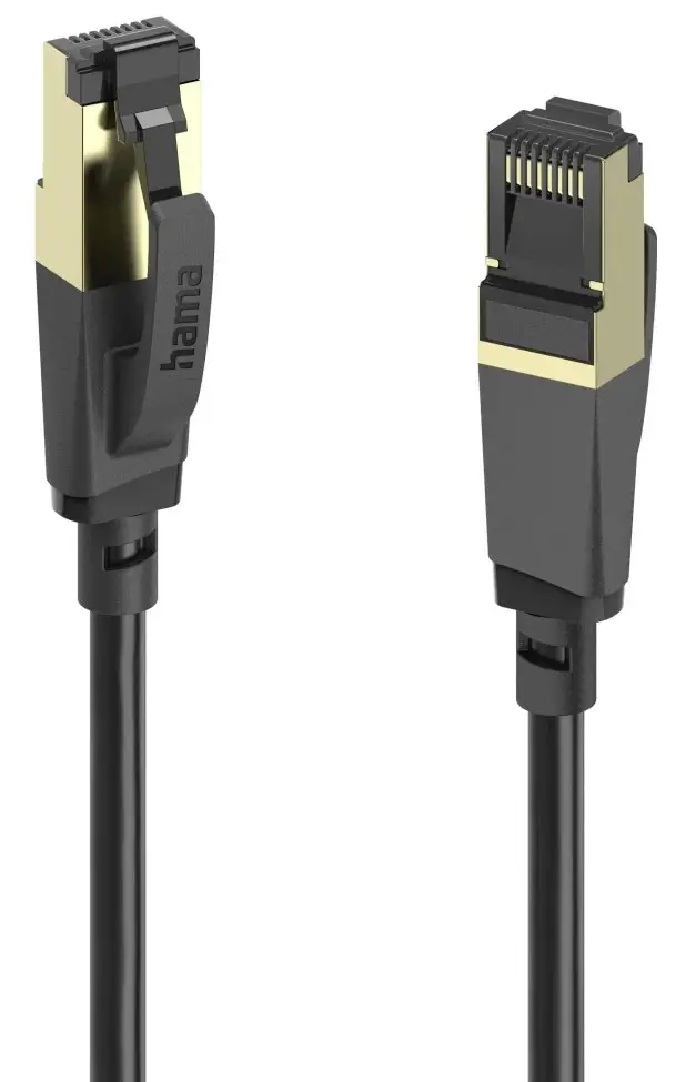 Hama 00202000 RJ45 síťové kabely, propojovací kabely CAT 8 S/FTP 0.5 m černá Plášť kabelu z recyklovaného materiálu 1 ks Hama 00202000 RJ45 síťové kabely, propojovací kabely CAT 8 S/FTP 0.5 m černá Plášť kabelu z recyklovaného materiálu 1 ks