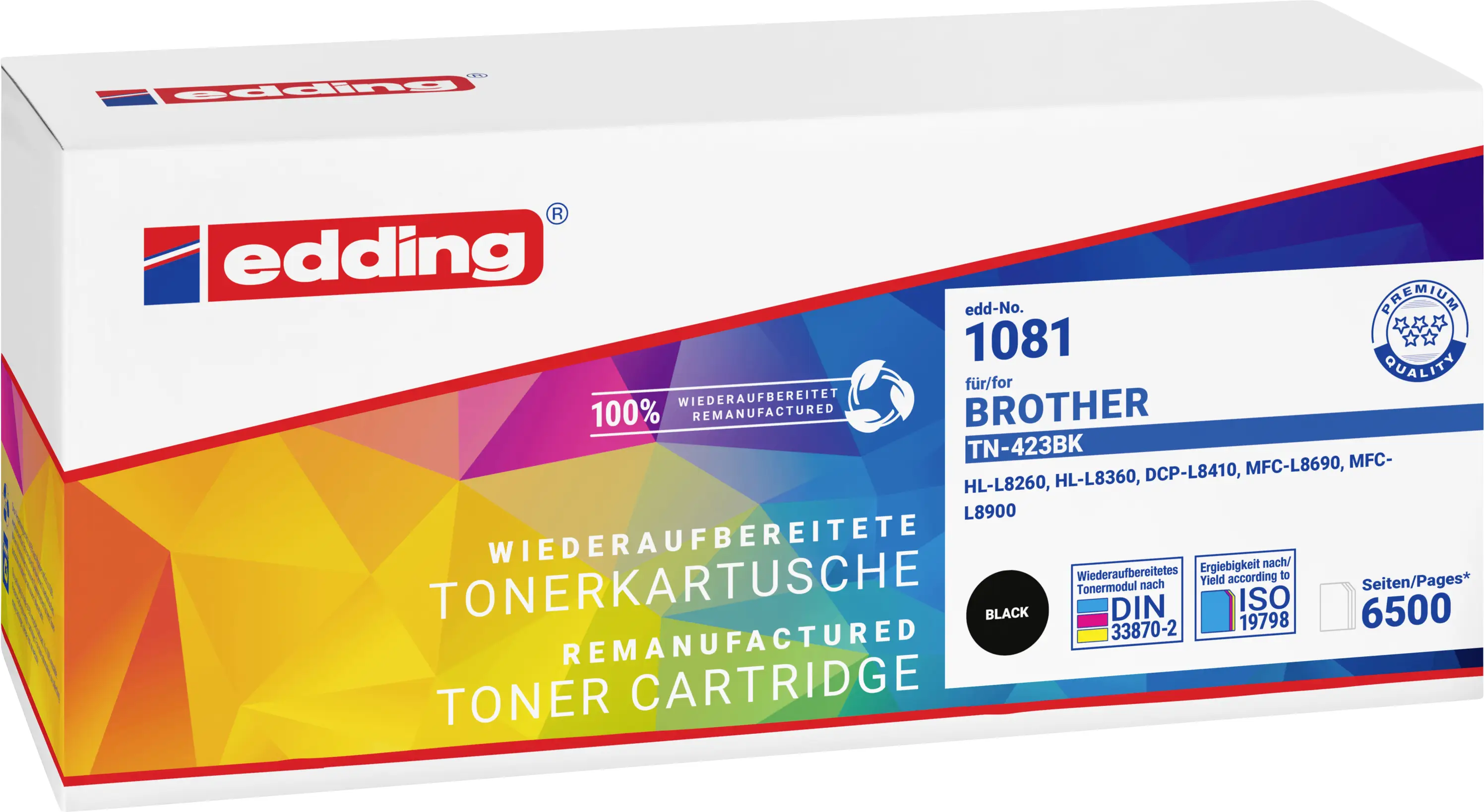 Edding Toner náhradní Brother TN-423BK kompatibilní černá 6500 Seiten EDD-1081 18-1081 Edding Toner náhradní Brother TN-423BK kompatibilní černá 6500 Seiten EDD-1081 18-1081