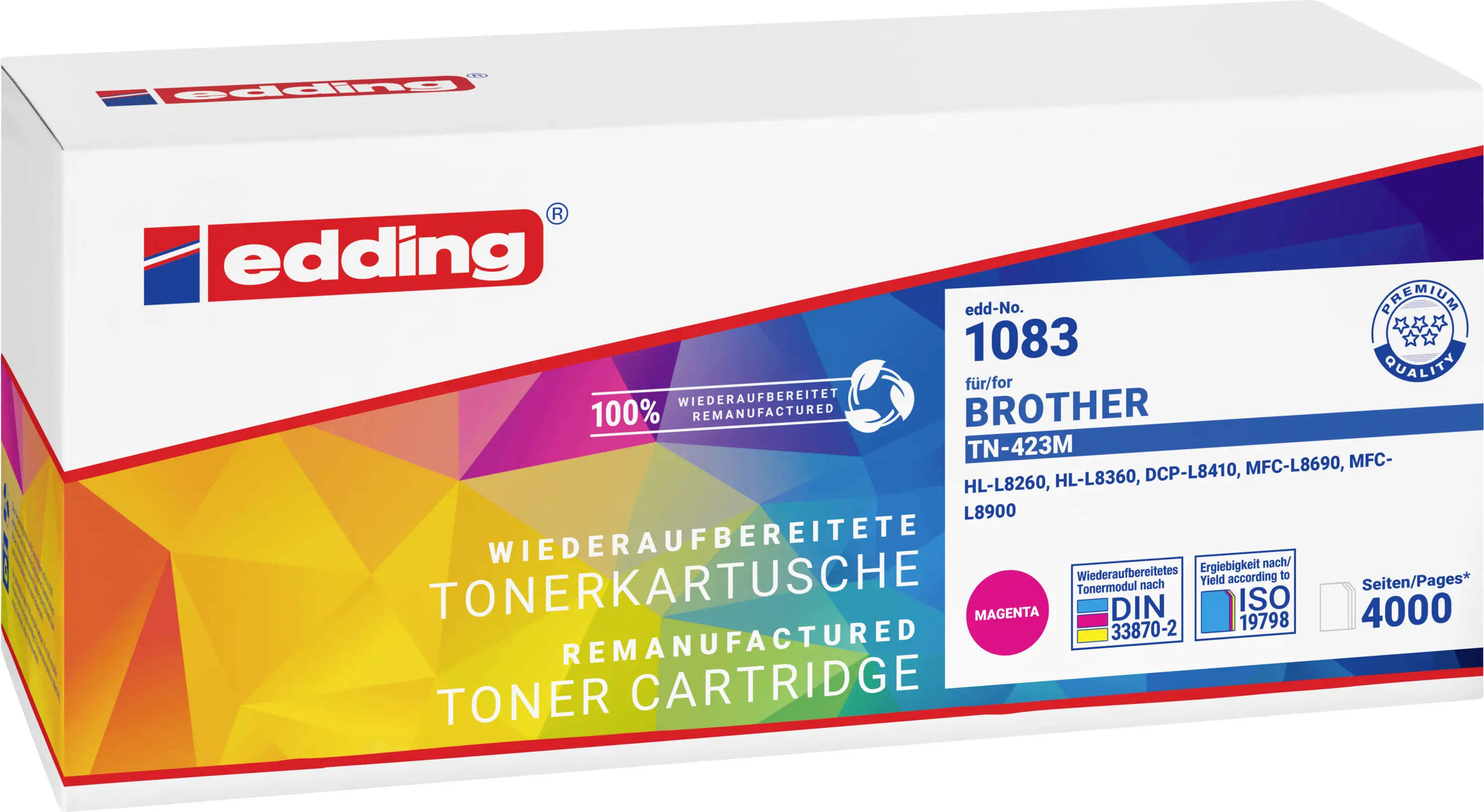 Edding Toner náhradní Brother TN-423M kompatibilní purppurová 4000 Seiten EDD-1083 18-1083 Edding Toner náhradní Brother TN-423M kompatibilní purppurová 4000 Seiten EDD-1083 18-1083