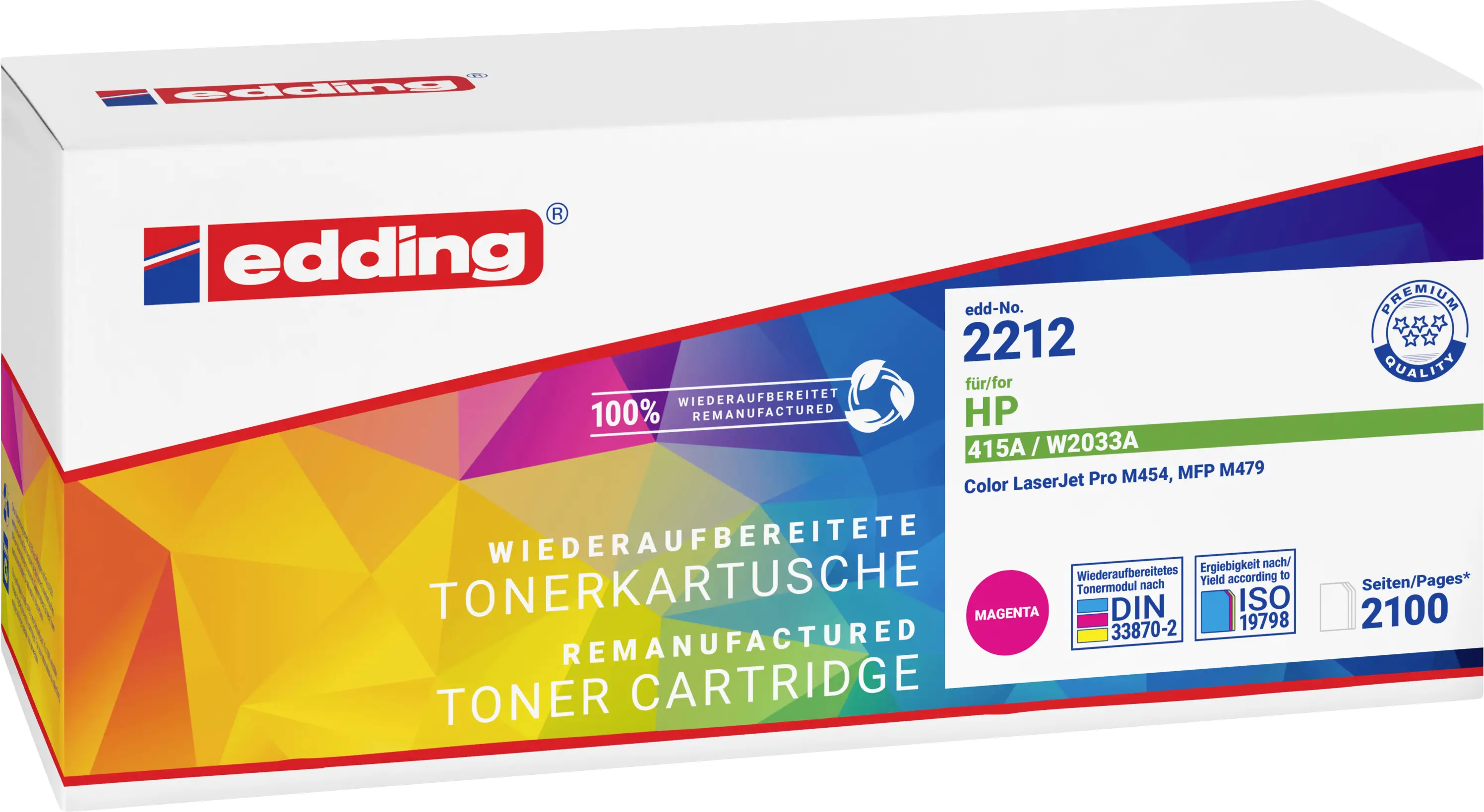 Edding Toner náhradní HP 415A (W2033A) kompatibilní purppurová 2100 Seiten EDD-2212 18-2212 Edding Toner náhradní HP 415A (W2033A) kompatibilní purppurová 2100 Seiten EDD-2212 18-2212