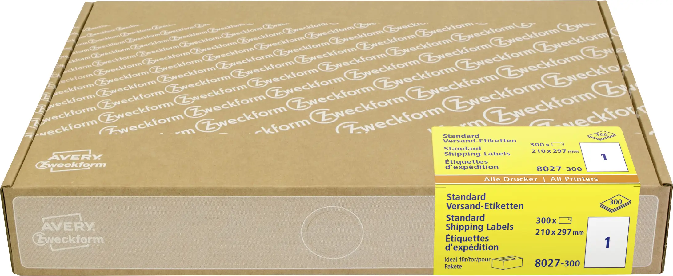 Avery-Zweckform 8027-300 přepravní štítky 210 x 297 mm papír bílá 300 ks permanentní (silné lepidlo) inkoustová tiskárna, laserová tiskárna, barevná laserová Avery-Zweckform 8027-300 přepravní štítky 210 x 297 mm papír bílá 300 ks permanentní (silné lepidlo) inkoustová tiskárna, laserová tiskárna, barevná laserová