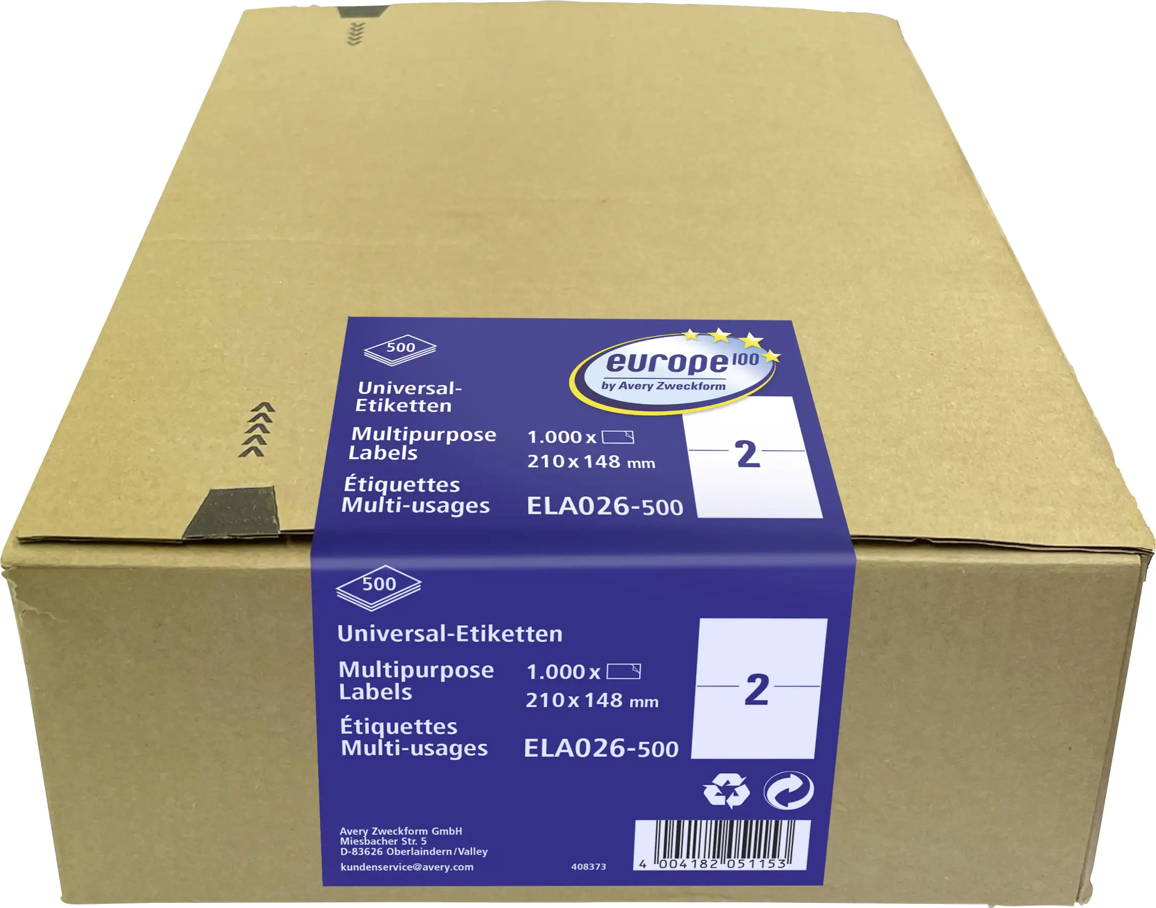 Avery-Zweckform ELA026-500 univerzální etikety 210 x 148 mm bílá 1000 ks laserová tiskárna, barevná laserová tiskárna, inkoustová tiskárna Avery-Zweckform ELA026-500 univerzální etikety 210 x 148 mm bílá 1000 ks laserová tiskárna, barevná laserová tiskárna, inkoustová tiskárna