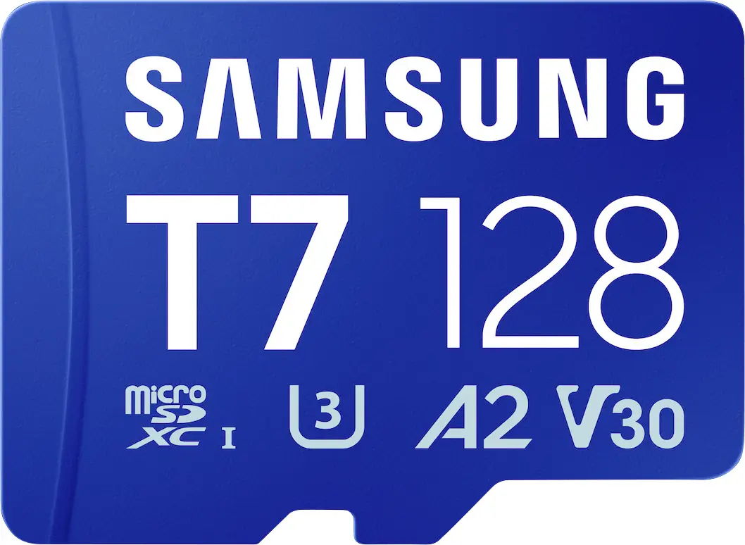 Samsung T7 paměťová karta microSDXC Retail 128 GB UHS-I U3, A2 Application Performance Class, Class 10, v30 Video Speed Class