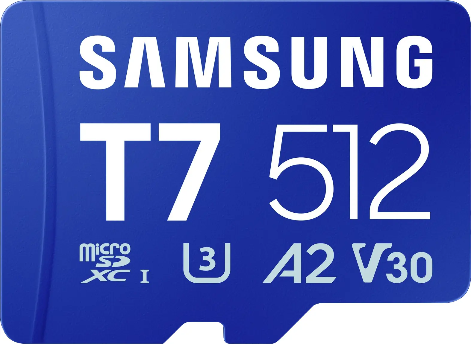 Samsung T7 paměťová karta microSDXC Retail 512 GB UHS-I U3, A2 Application Performance Class, Class 10, v30 Video Speed Class