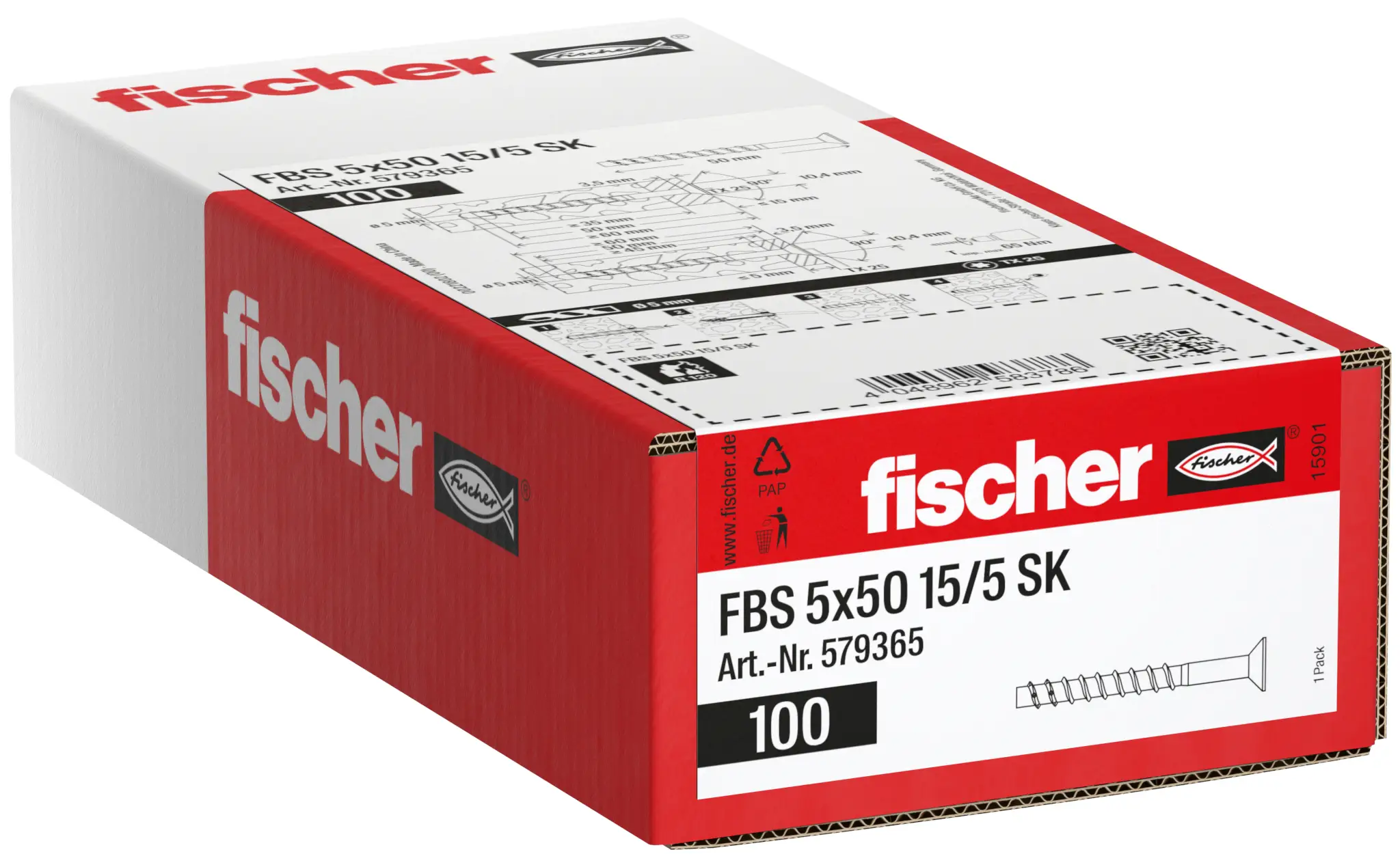 Fischer 579365 šroub do betonu 50 mm TX galvanizováno zinkem 100 ks