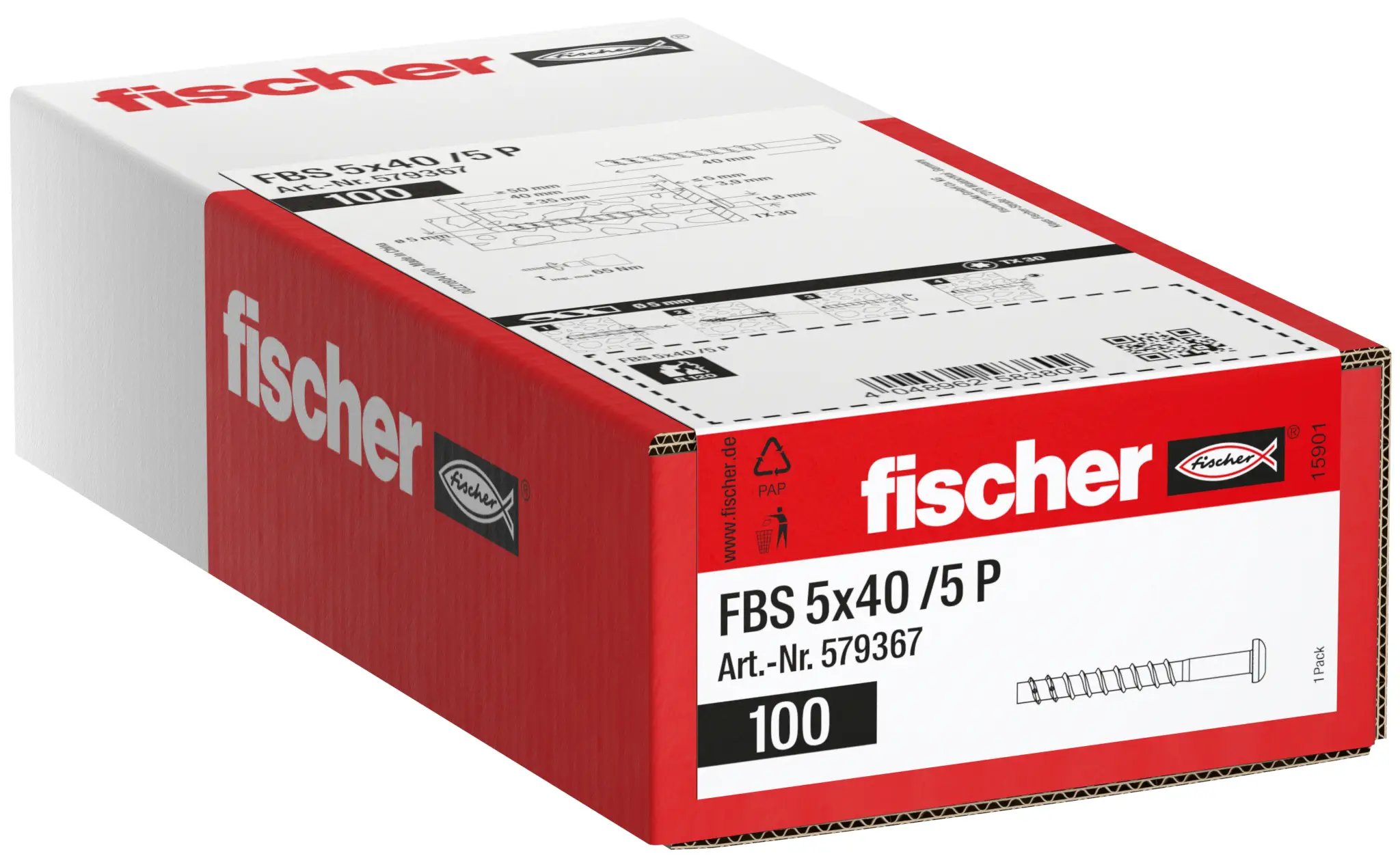 Fischer 579367 šroub do betonu 40 mm TX galvanizováno zinkem 100 ks