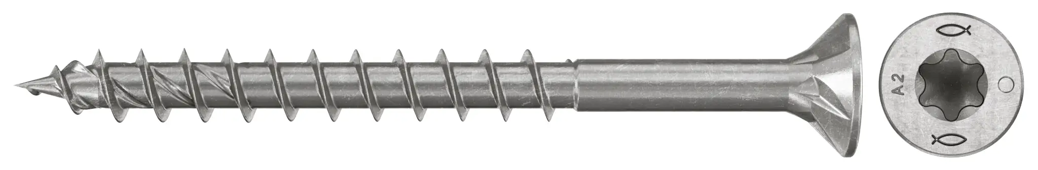 Fischer 574073 šrouby do dřevotřísky 4 mm 45 mm TX Nerezová ocel 200 ks