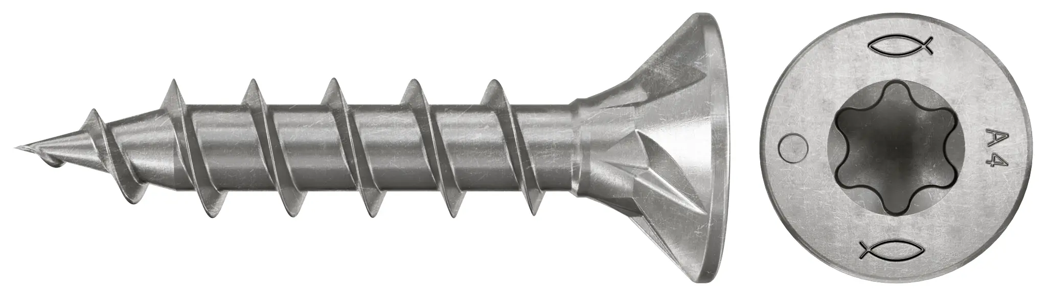 Fischer 574148 šrouby do dřevotřísky 4 mm 30 mm TX Nerezová ocel 200 ks