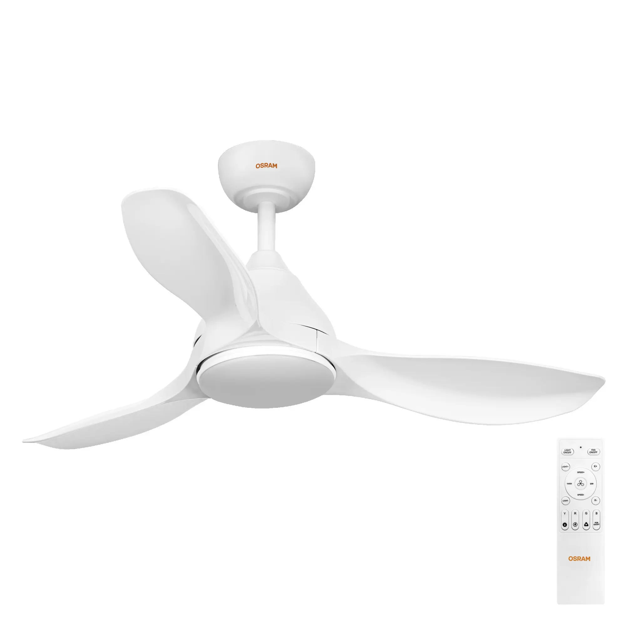 OSRAM HOMELIGHTING Ceiling Fan Bise 1065mm 48W CCT RGB stropní ventilátor 48 W (Ø) 1065 mm s osvětlením, s dálkovým ovládáním, stmívatelný, s časovačem