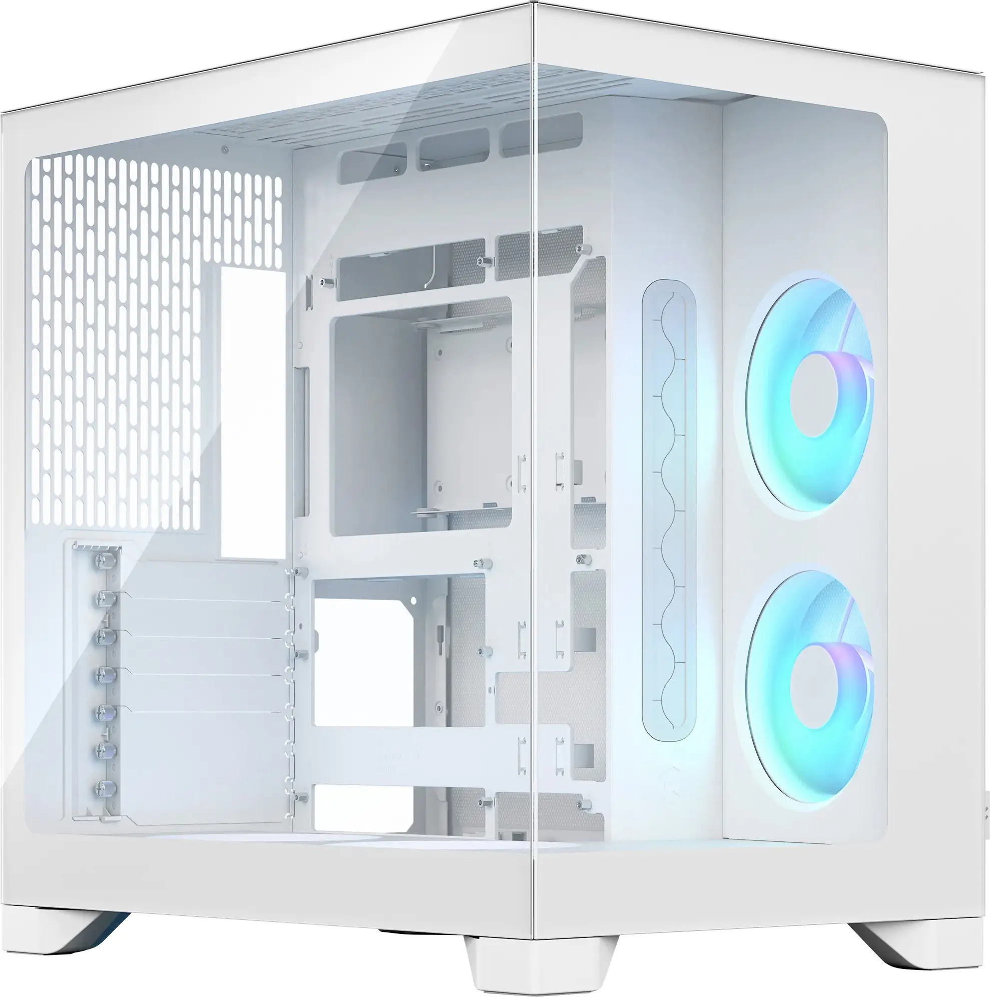 Fractal Design Geh Pop 2 Vision White RG midi tower PC skříň bílá 4 předinstalované LED ventilátory, prachový filtr, boční okno