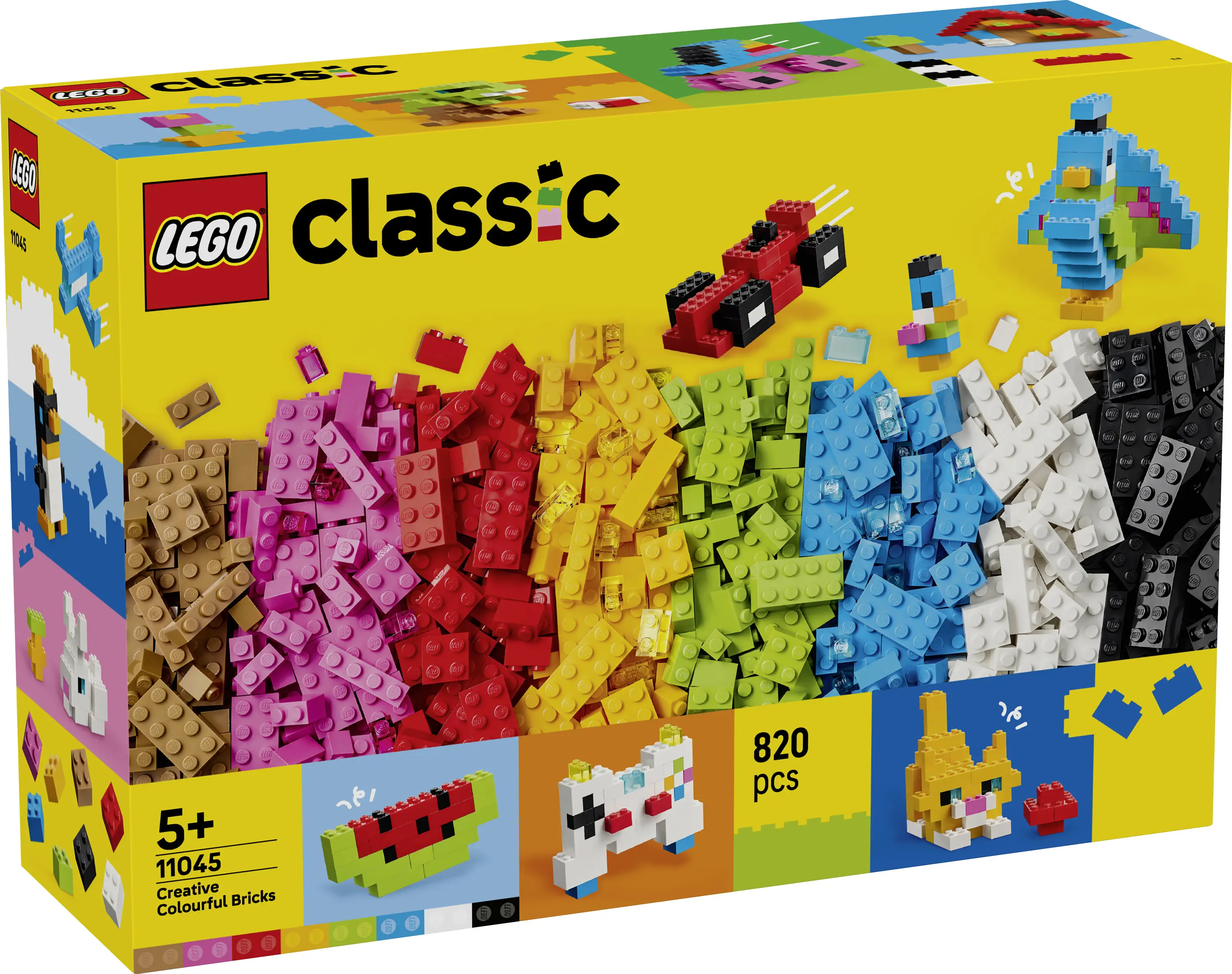 11045 LEGO® CLASSIC Kreativní barevné kameny; sada MINT; konstrukční vozidla, zvířata, potraviny; kytara a další modely 11045 LEGO® CLASSIC Kreativní barevné kameny; sada MINT; konstrukční vozidla, zvířata, potraviny; kytara a další modely
