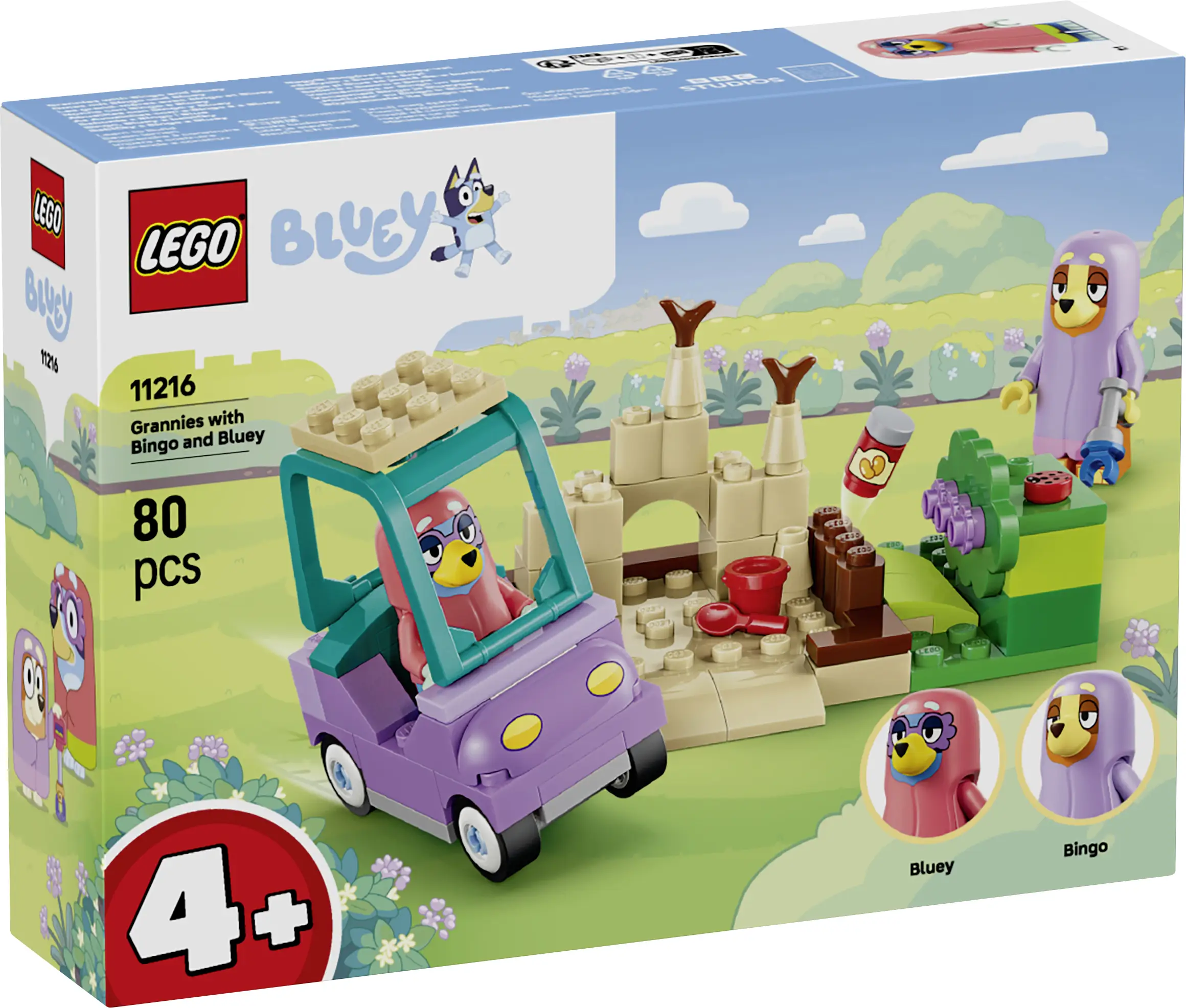 11216 LEGO® Bluey Omas s Bingo a Bluey; hračka s autem na hraní, s postavením a s postavičkami z řady TV 11216 LEGO® Bluey Omas s Bingo a Bluey; hračka s autem na hraní, s postavením a s postavičkami z řady TV