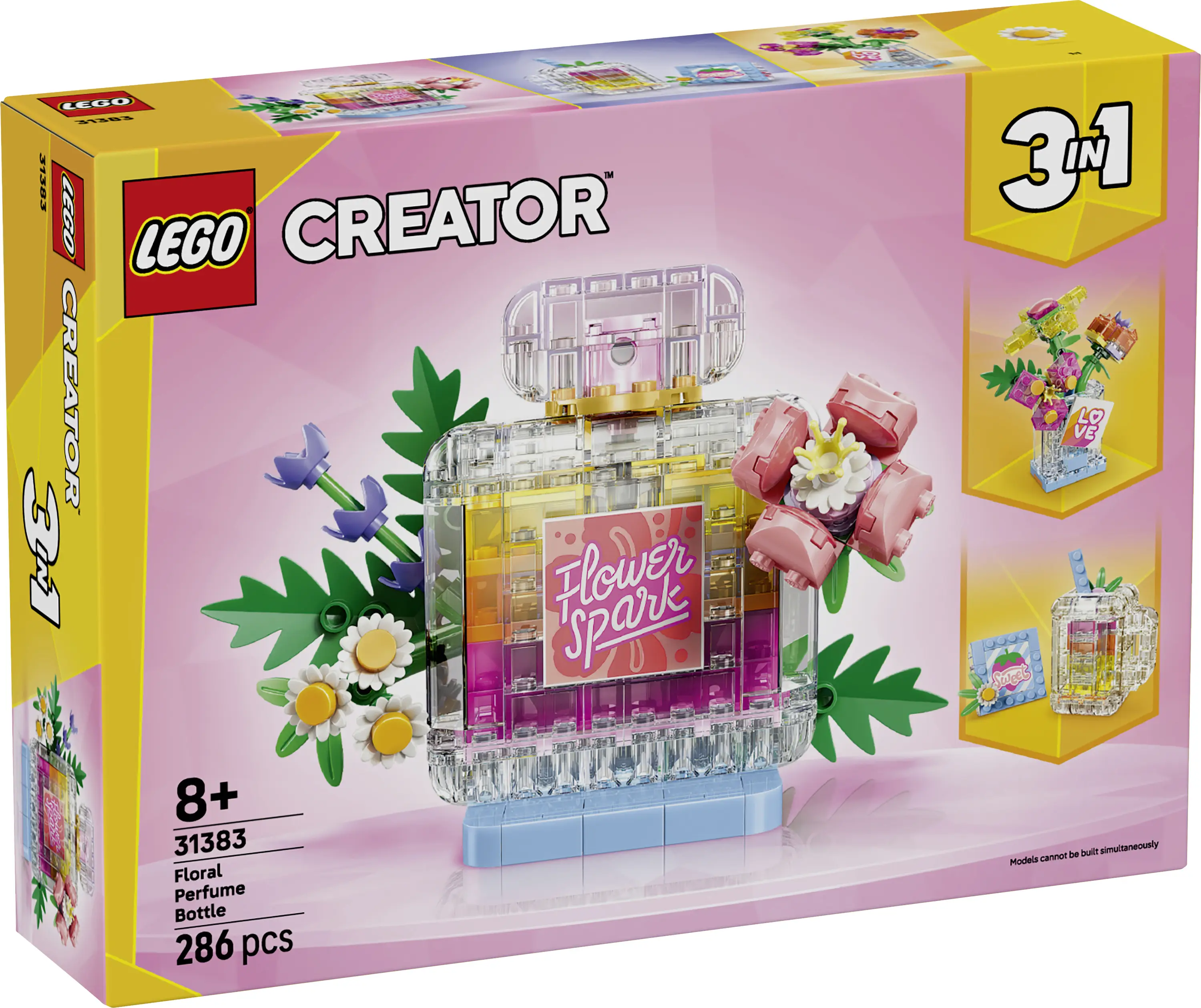 31383 LEGO® CREATOR Sada 3 v 1 s květinovým enkem; 3 možností použití: Parféma, váza květin nebo smoothie 31383 LEGO® CREATOR Sada 3 v 1 s květinovým enkem; 3 možností použití: Parféma, váza květin nebo smoothie