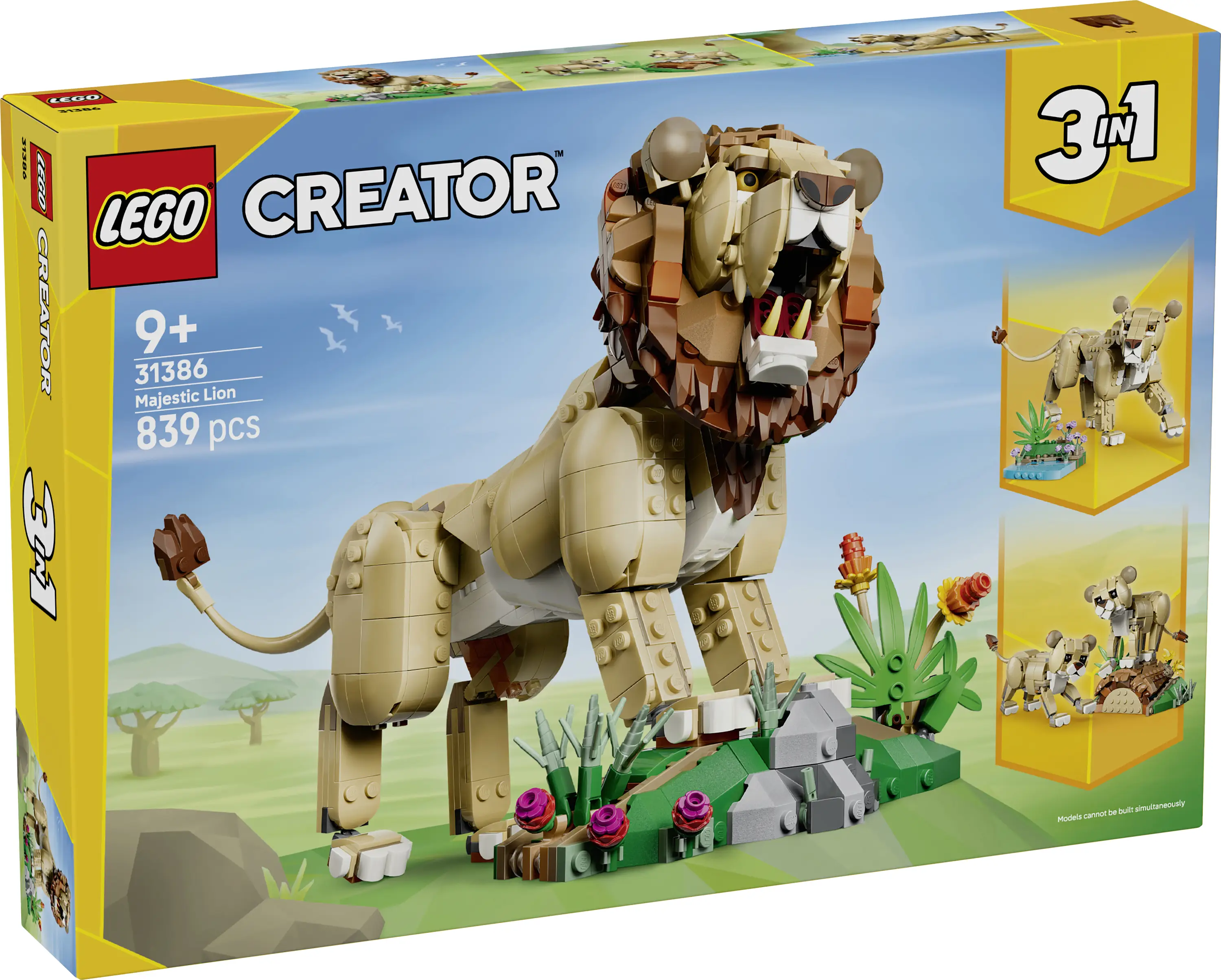 31386 LEGO® CREATOR Sada 3 v 1 Wilde: Löwe, Löwin nebo 2 mladých lidí na stavbu, hraní a výstavě 31386 LEGO® CREATOR Sada 3 v 1 Wilde: Löwe, Löwin nebo 2 mladých lidí na stavbu, hraní a výstavě