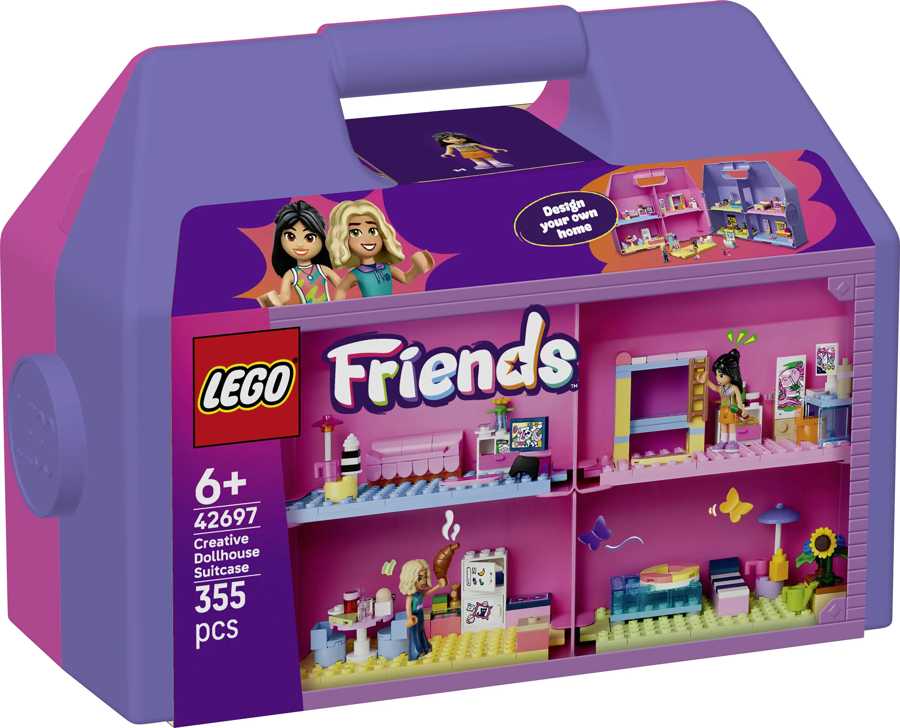 42697 LEGO® FRIENDS Přenosný dotělový dům se 8 pokoji a 2 hracích figurkami 42697 LEGO® FRIENDS Přenosný dotělový dům se 8 pokoji a 2 hracích figurkami