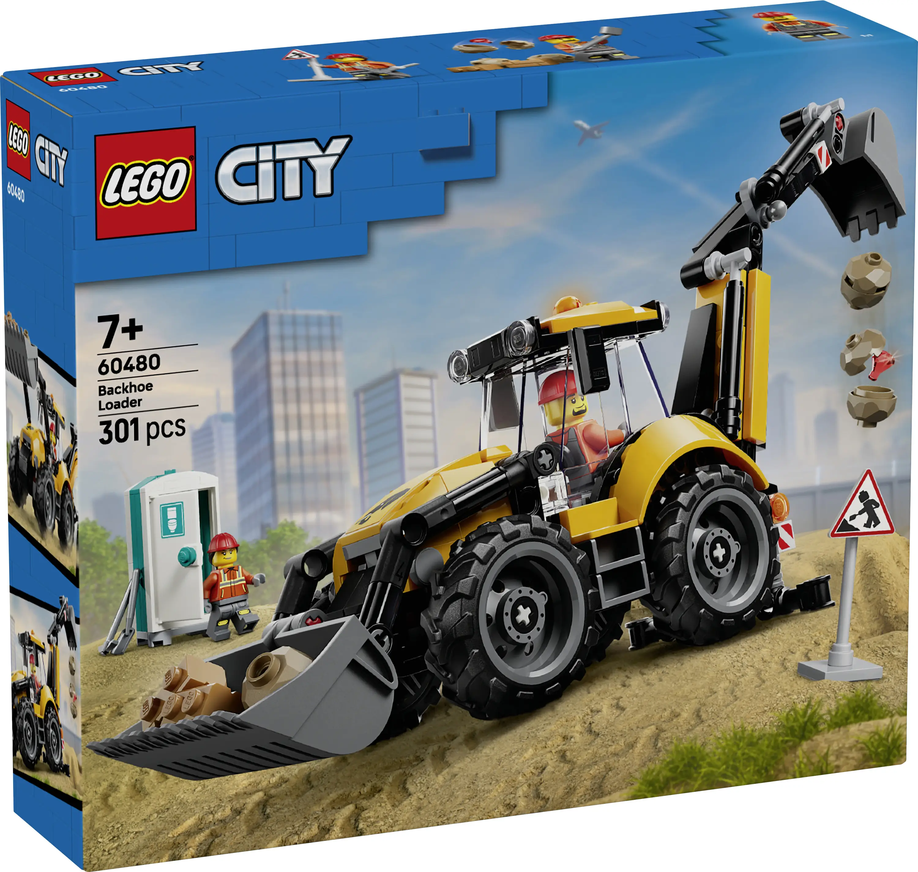 60480 LEGO® CITY Žlutý bagrovací nakladač; stavební vozidlo s fungujícími čelním a zadním lopatkami 60480 LEGO® CITY Žlutý bagrovací nakladač; stavební vozidlo s fungujícími čelním a zadním lopatkami