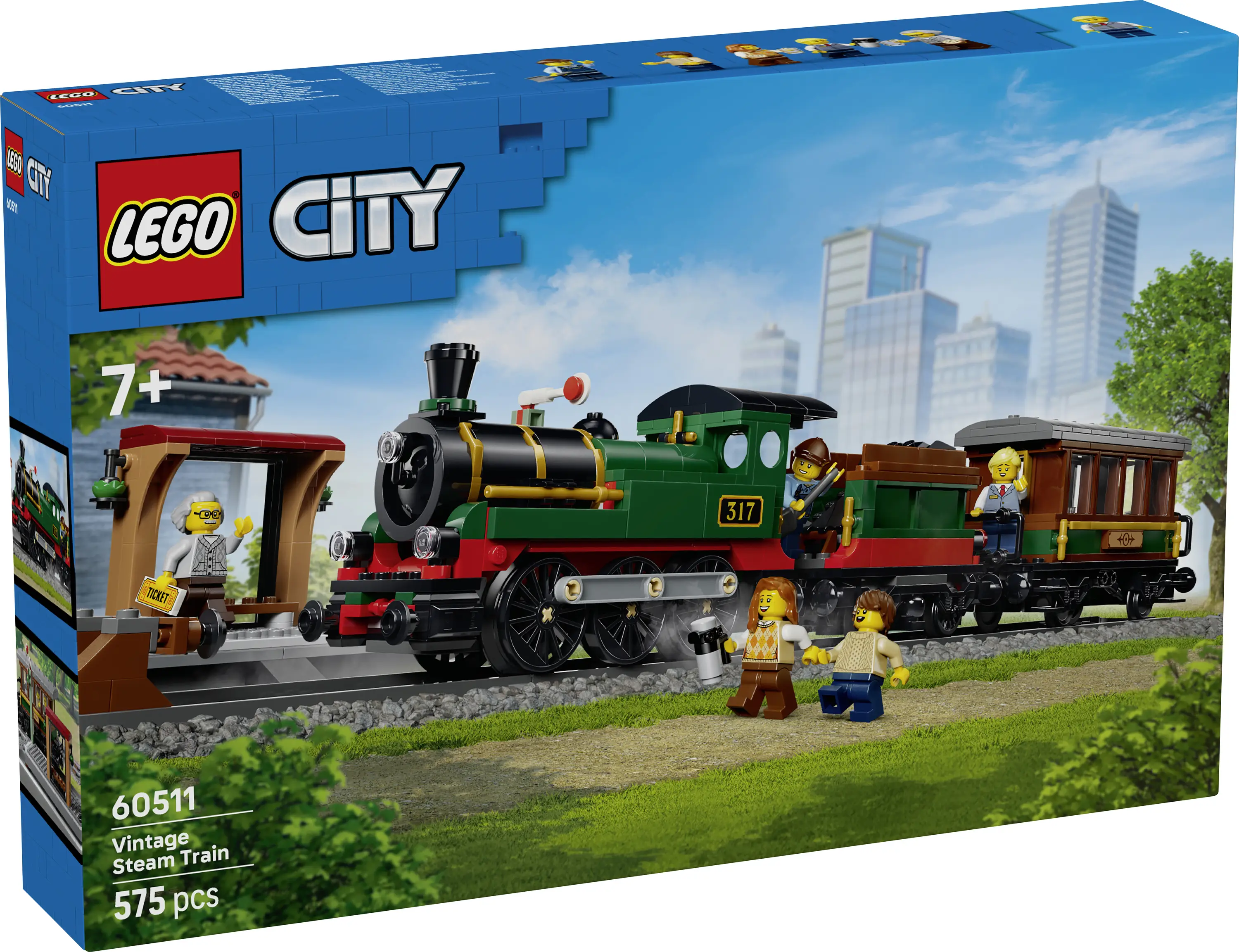 60511 LEGO® CITY Klasická parní lokomotiva; stavební a hrací sada; parní lokomotiva s uhlíkem, osobní vozy a nástupiště 60511 LEGO® CITY Klasická parní lokomotiva; stavební a hrací sada; parní lokomotiva s uhlíkem, osobní vozy a nástupiště