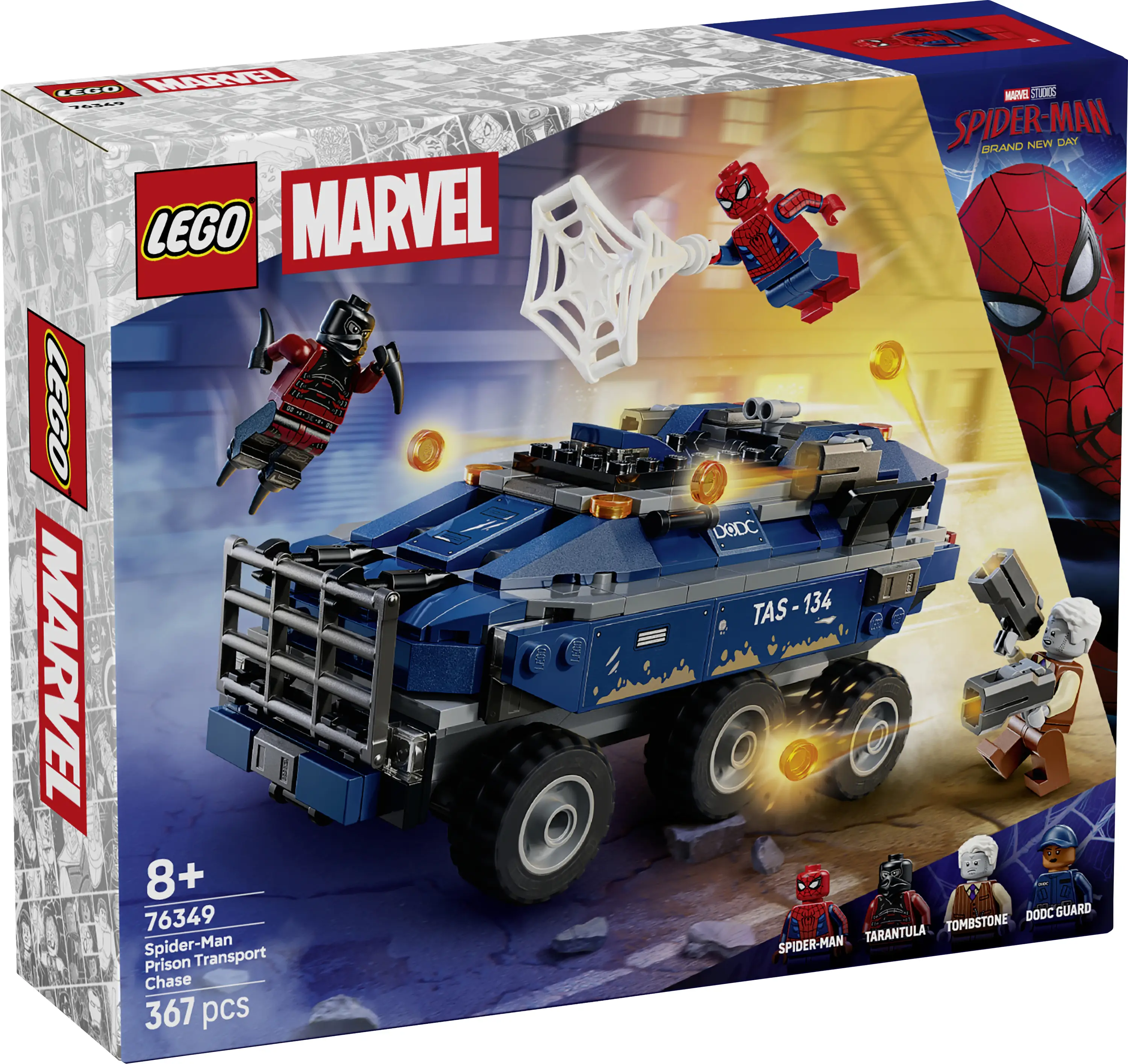 76349 LEGO® MARVEL SUPER HEROES Spider-Man Jagt vězeňský sporter; stavební hračka; 4 minifigurek 76349 LEGO® MARVEL SUPER HEROES Spider-Man Jagt vězeňský sporter; stavební hračka; 4 minifigurek