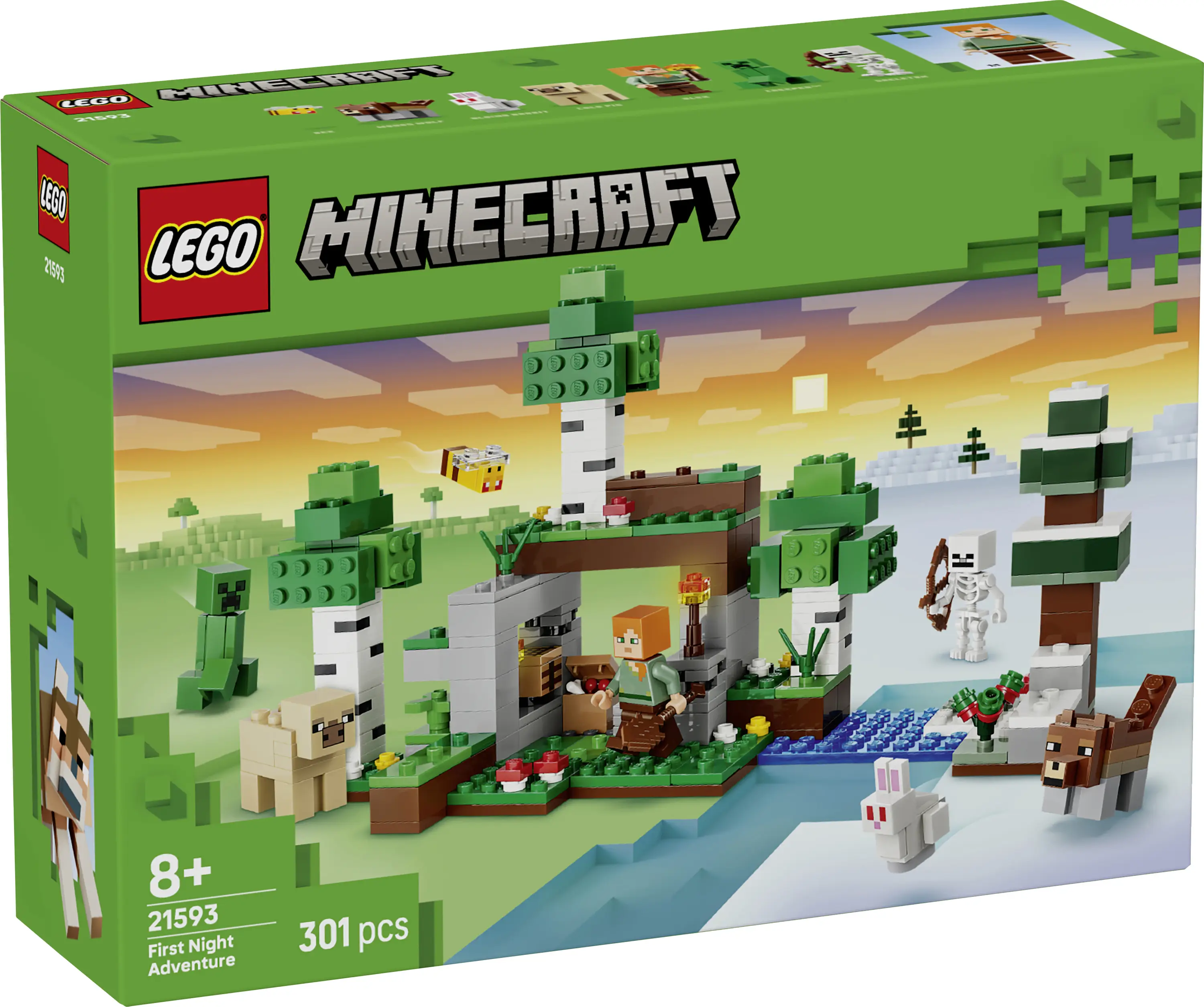 21593 LEGO® MINECRAFT První dobrodružství v noci; sada Minecft s Alex, skeletem a Creeperem 21593 LEGO® MINECRAFT První dobrodružství v noci; sada Minecft s Alex, skeletem a Creeperem