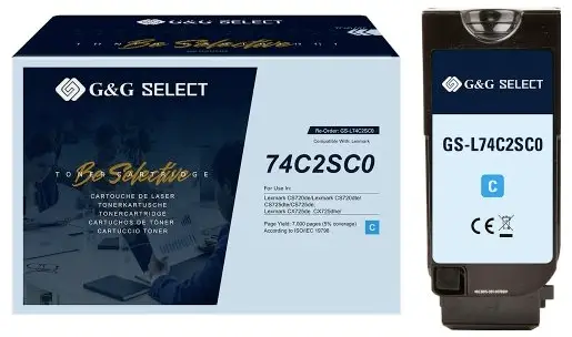 G&G Toner náhradní Lexmark 74C2SCE kompatibilní azurová 7000 Seiten GS-L74C2SC0 G&G Toner náhradní Lexmark 74C2SCE kompatibilní azurová 7000 Seiten GS-L74C2SC0