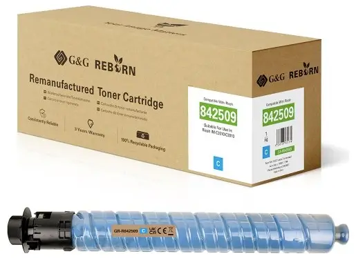 G&G Toner náhradní Ricoh 842509 kompatibilní azurová 28000 Seiten GR-R842509 G&G Toner náhradní Ricoh 842509 kompatibilní azurová 28000 Seiten GR-R842509