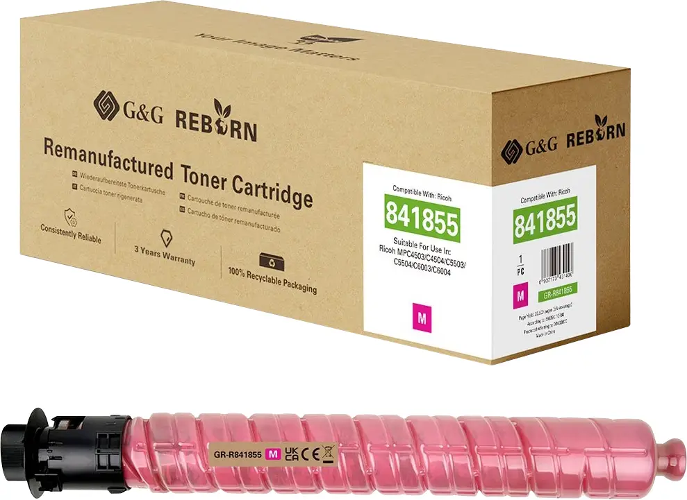 G&G Toner náhradní Ricoh 841855 kompatibilní purppurová 22500 Seiten GR-R841855 G&G Toner náhradní Ricoh 841855 kompatibilní purppurová 22500 Seiten GR-R841855
