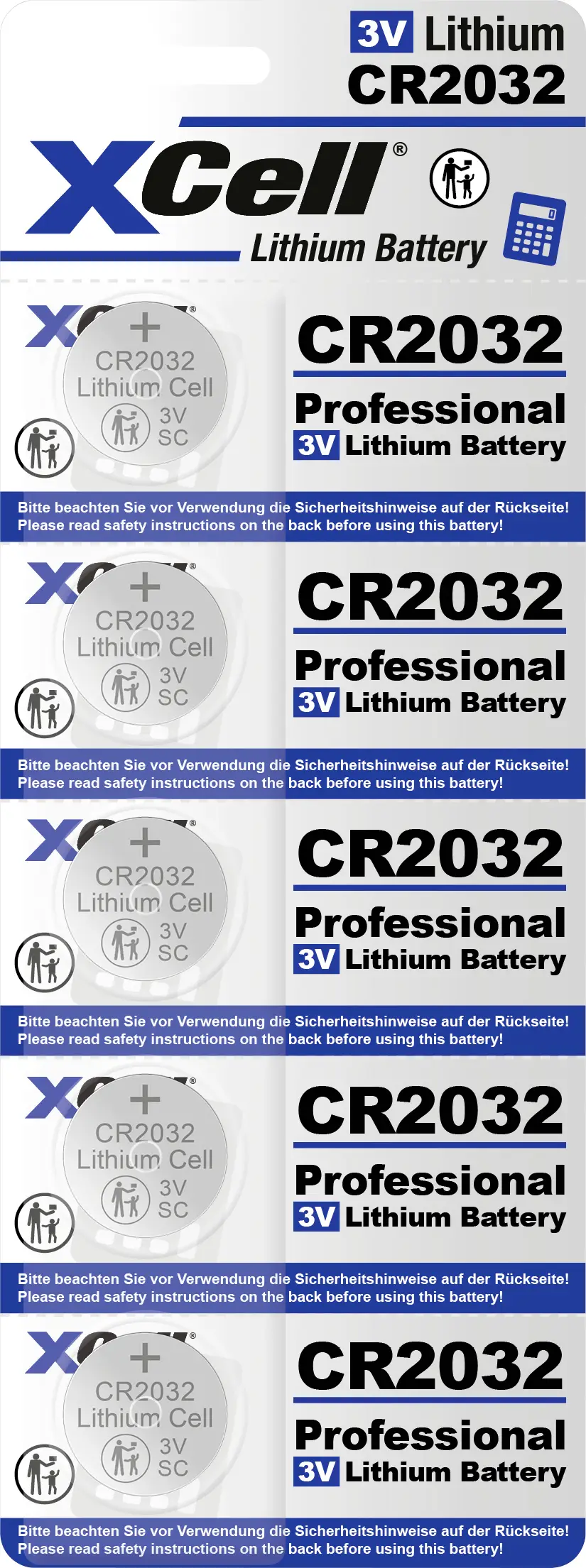 XCell knoflíkový článek CR 2032 3 V 5 ks 220 lithiová XCell knoflíkový článek CR 2032 3 V 5 ks 220 lithiová