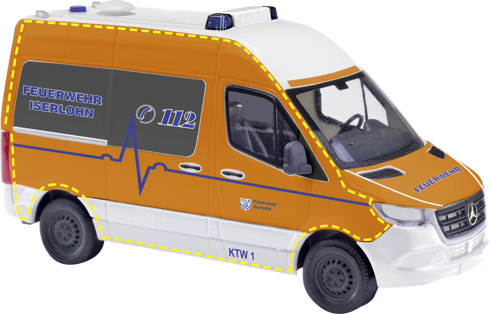 Busch 54061 H0 model autobusu, model zásahového vozidla Mercedes Benz Sprinter s krátkým rozvorem, hasiči Iserlav Busch 54061 H0 model autobusu, model zásahového vozidla Mercedes Benz Sprinter s krátkým rozvorem, hasiči Iserlav