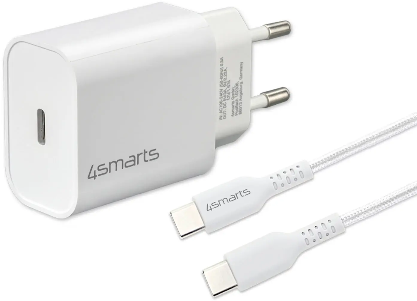 4Smarts USB nabíječka, USB Power Delivery (USB-PD) , USB-C®, 20 W, Dodávka energie, bílá