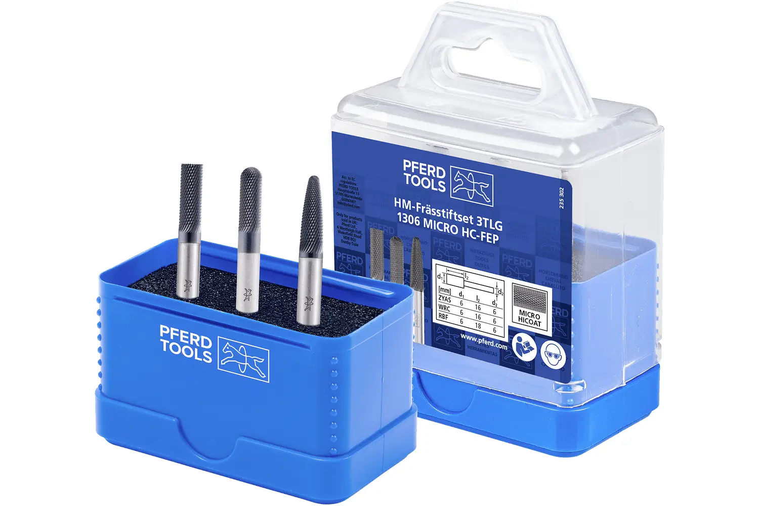 PFERD TOOLS 21901307 frézovací kolík sada, Vnější Ø 6 mm, Ø hřídele 6 mm