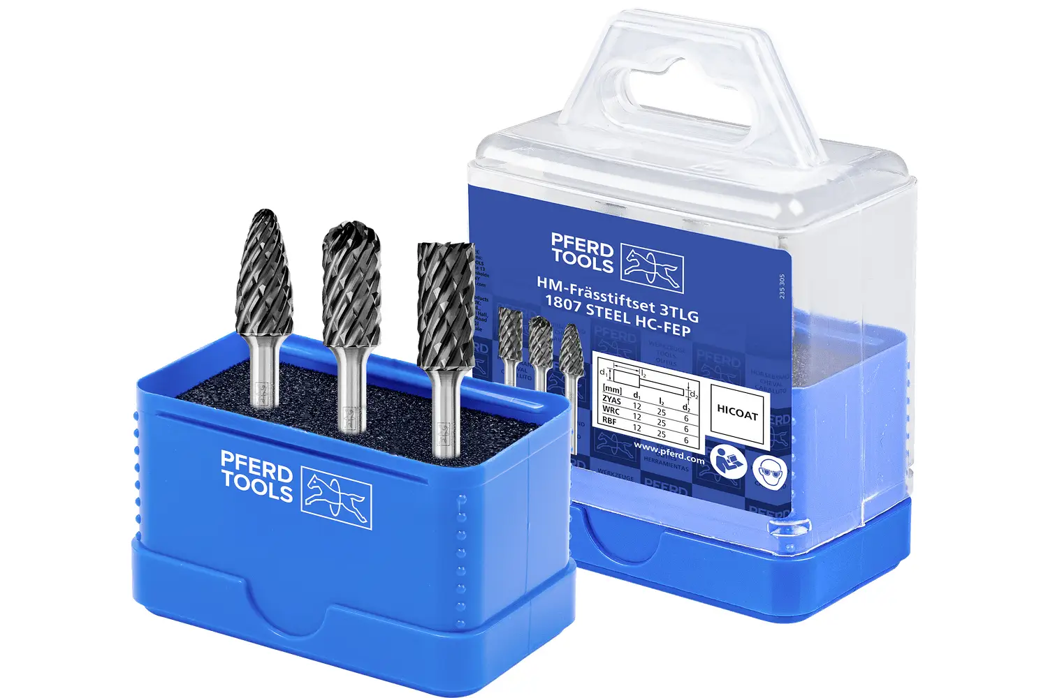 PFERD TOOLS 21901808 frézovací kolík sada, Vnější Ø 12 mm, Ø hřídele 6 mm