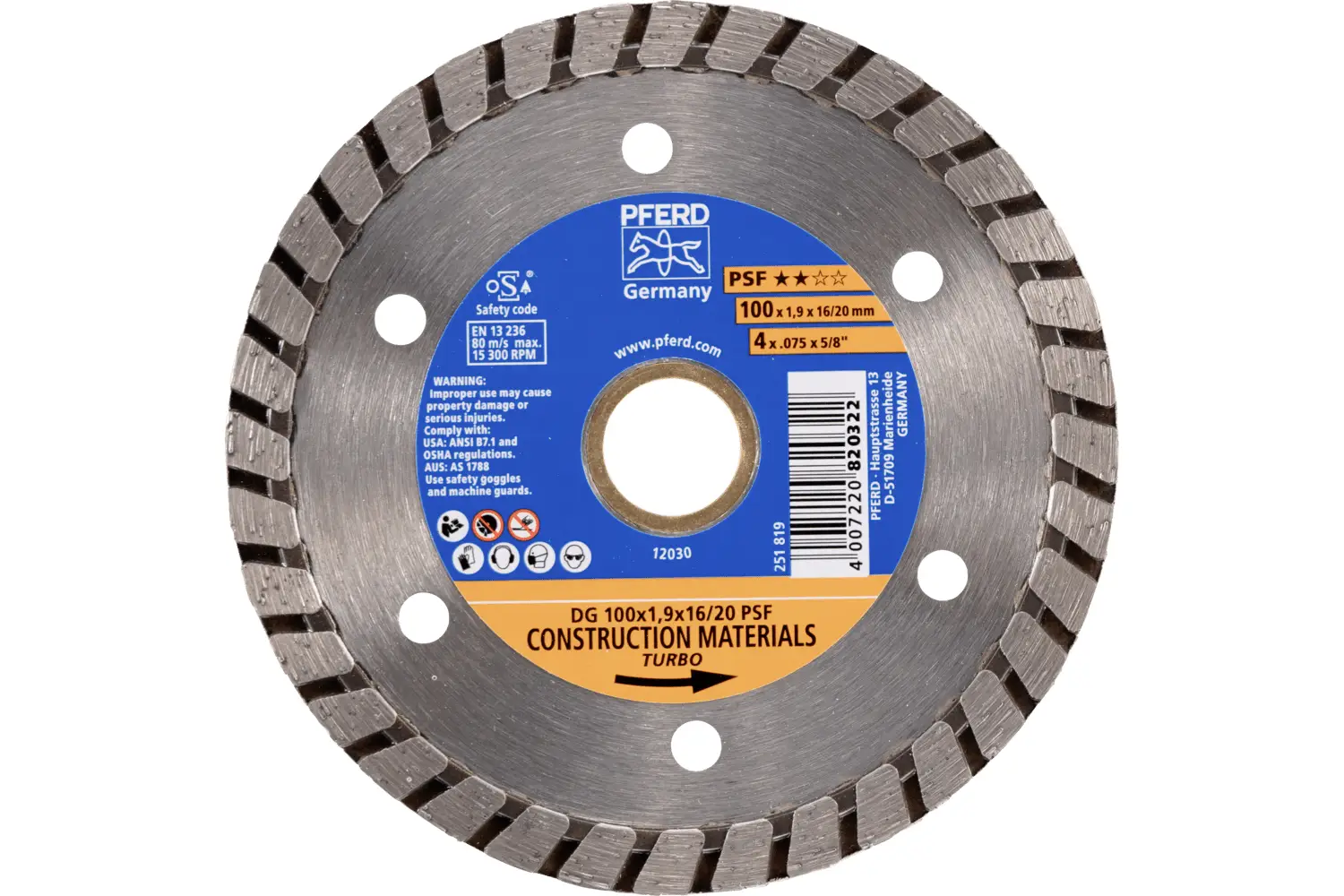 PFERD TOOLS 68300036 DG 100x1,9x16/20 START diamantový řezný kotouč Průměr 100 mm Ø otvoru 20 mm cihla, Železobeton, kámen, beton 1 ks