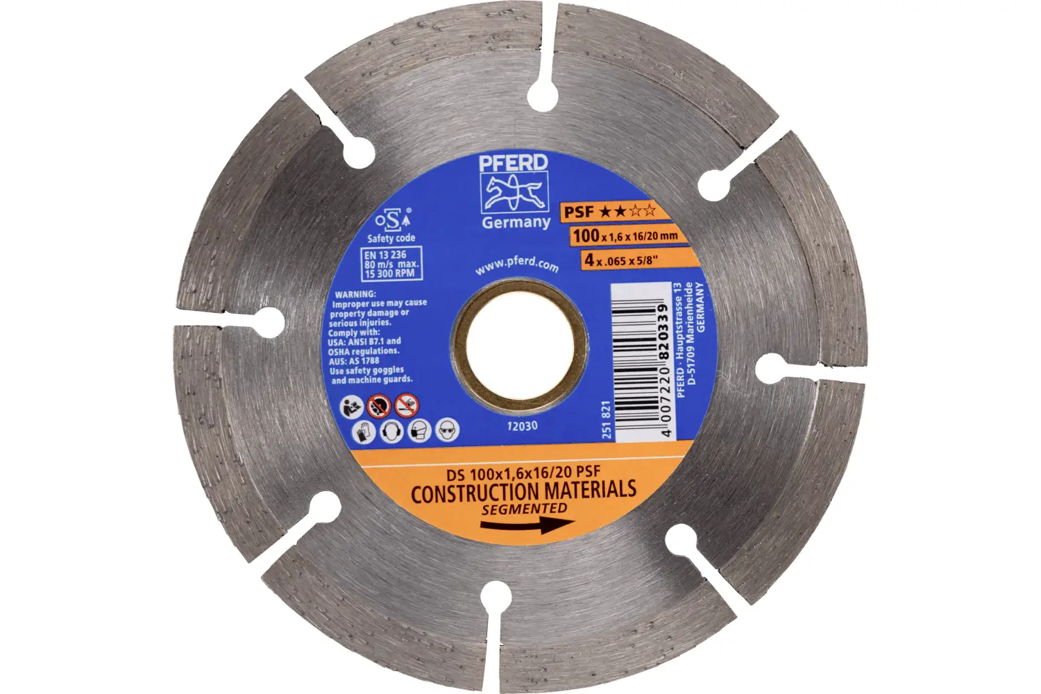 PFERD TOOLS 68300037 DS 100x1,6x16/20 START diamantový řezný kotouč Průměr 100 mm Ø otvoru 20 mm cihla, Železobeton, kámen, beton 1 ks