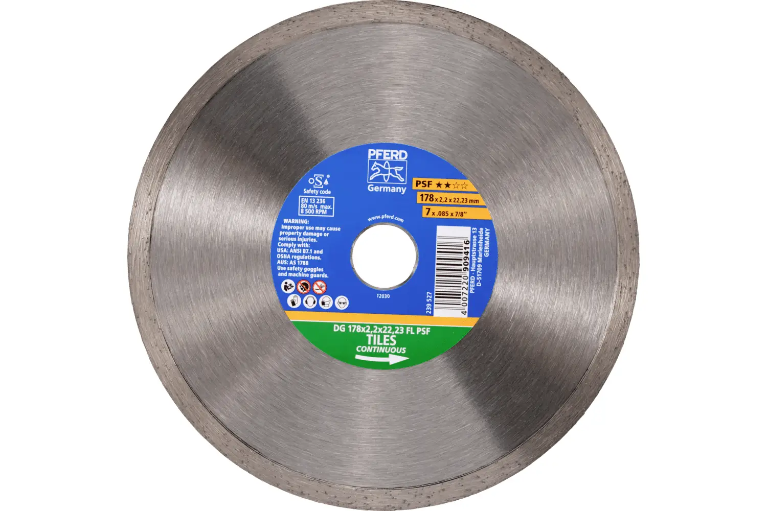 PFERD TOOLS 68300049 DG 178 x 2,2 x 22,23 FL PSF diamantový řezný kotouč Průměr 178 mm Ø otvoru 22.23 mm obklady 1 ks