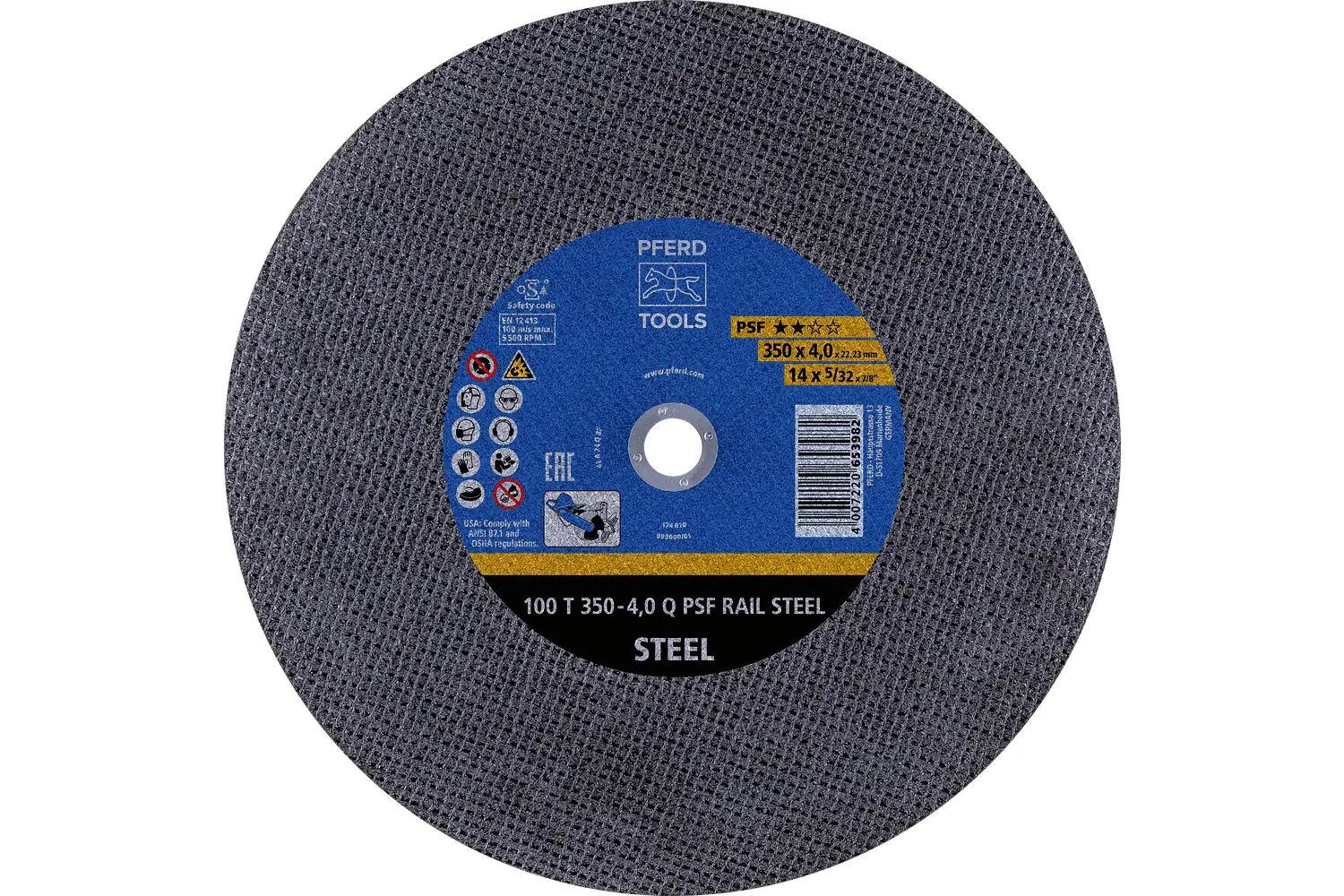 PFERD TOOLS 100 T 350-4,0 Q PSF RAIL STEEL/22,23 73001322 Řezný kotouč 350 mm 10 ks
