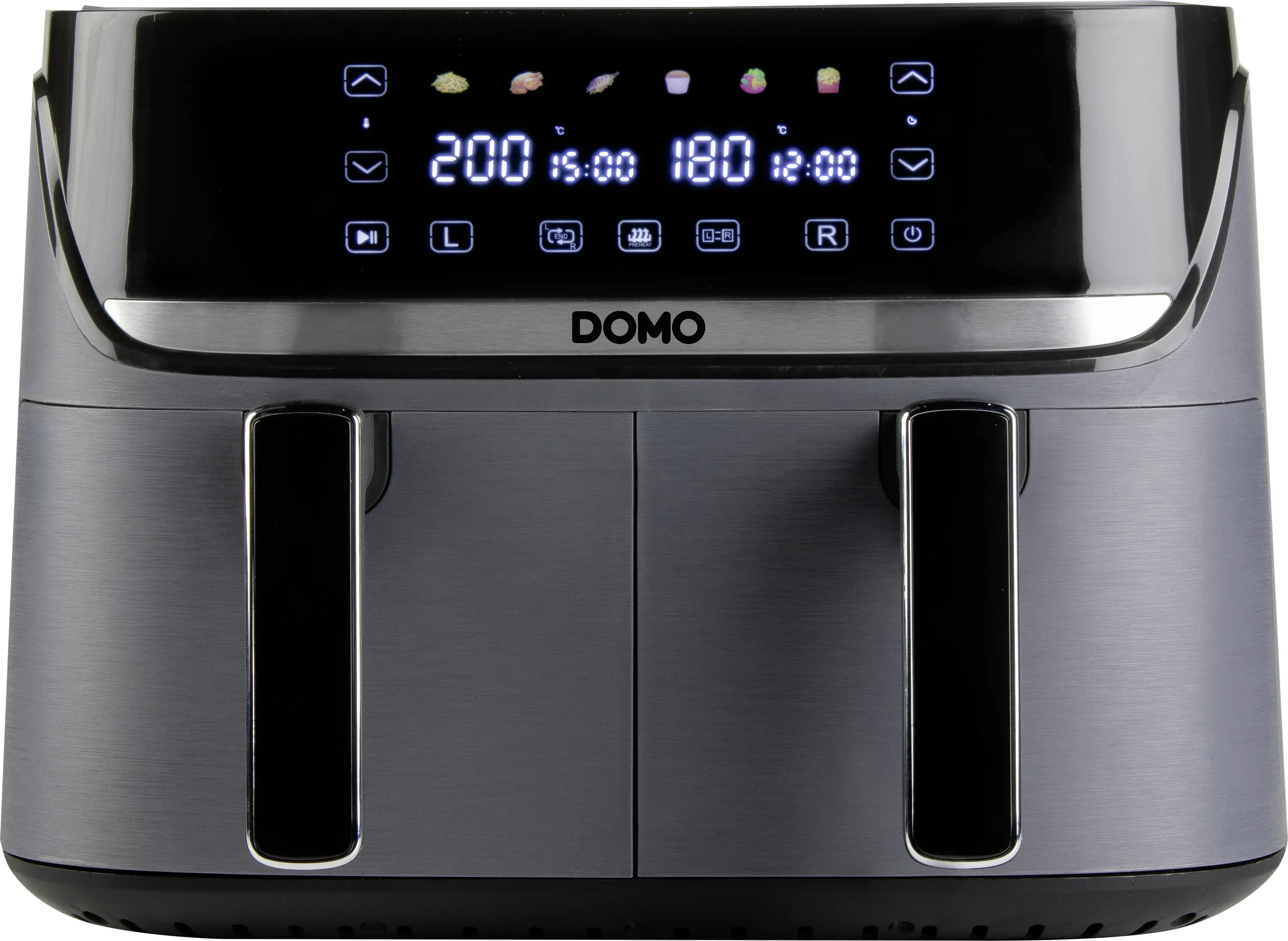 DOMO horkovzdušná fritéza 2850 W černá, stříbrná DOMO horkovzdušná fritéza 2850 W černá, stříbrná