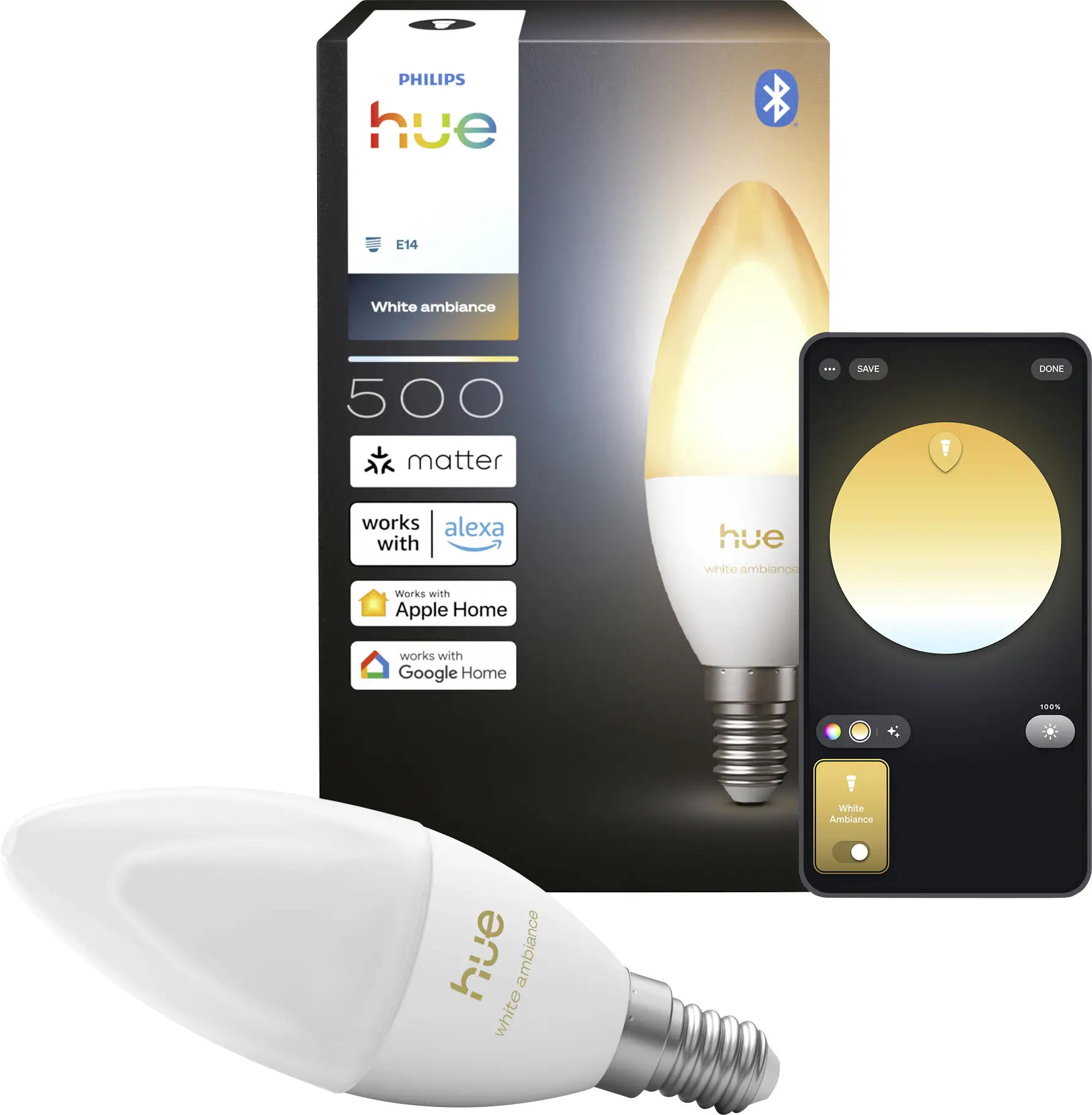 Philips Hue Hue LED žárovka 8721103099426 Energetická třída (EEK2021): D (A - G) E14 0.2 W studená bílá, teplá bílá Philips Hue Hue LED žárovka 8721103099426 Energetická třída (EEK2021): D (A - G) E14 0.2 W studená bílá, teplá bílá