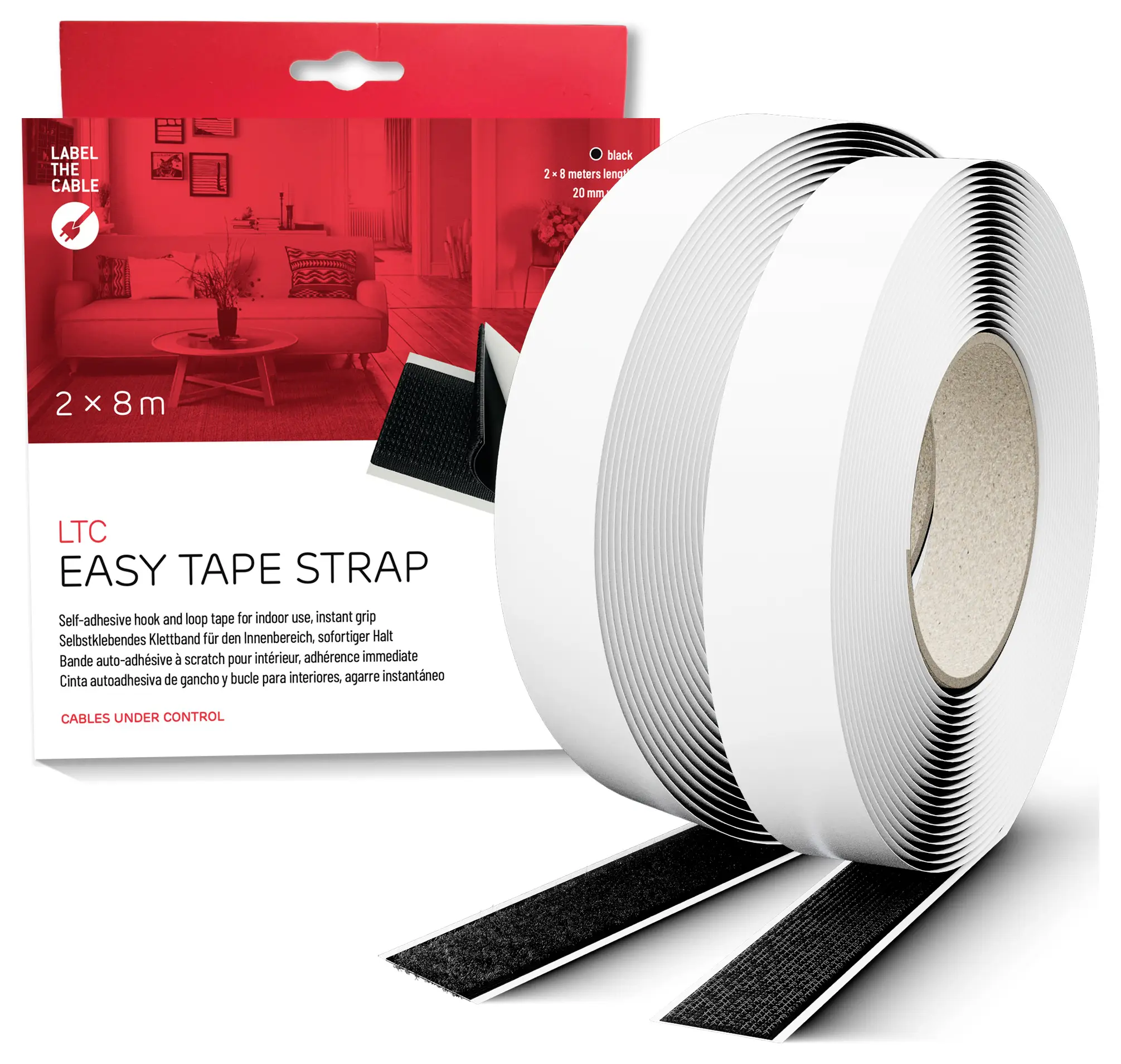 Label the Cable LTC EASY TAPE STRAP pásek se suchým zipem, (d x š) 8 m x 20 mm, černá, 8 m Label the Cable LTC EASY TAPE STRAP pásek se suchým zipem, (d x š) 8 m x 20 mm, černá, 8 m